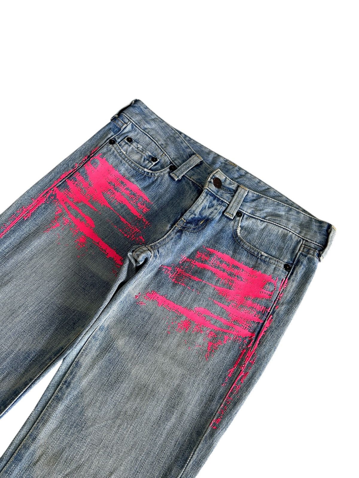 Japanese Brand × MOUSSY Vintage y2k Japanese Moussy Painted Flare Jeans Size US 31 - 5 Thumbnail