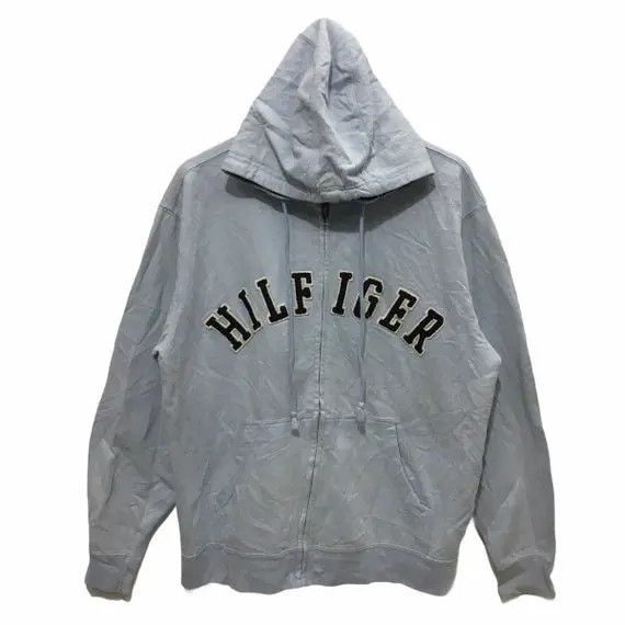 Tommy Hilfiger TOMMY HILFIGER Hoodie Full Zip Sweater Spell Out Pullover Size M / US 6-8 / IT 42-44 - 1 Thumbnail