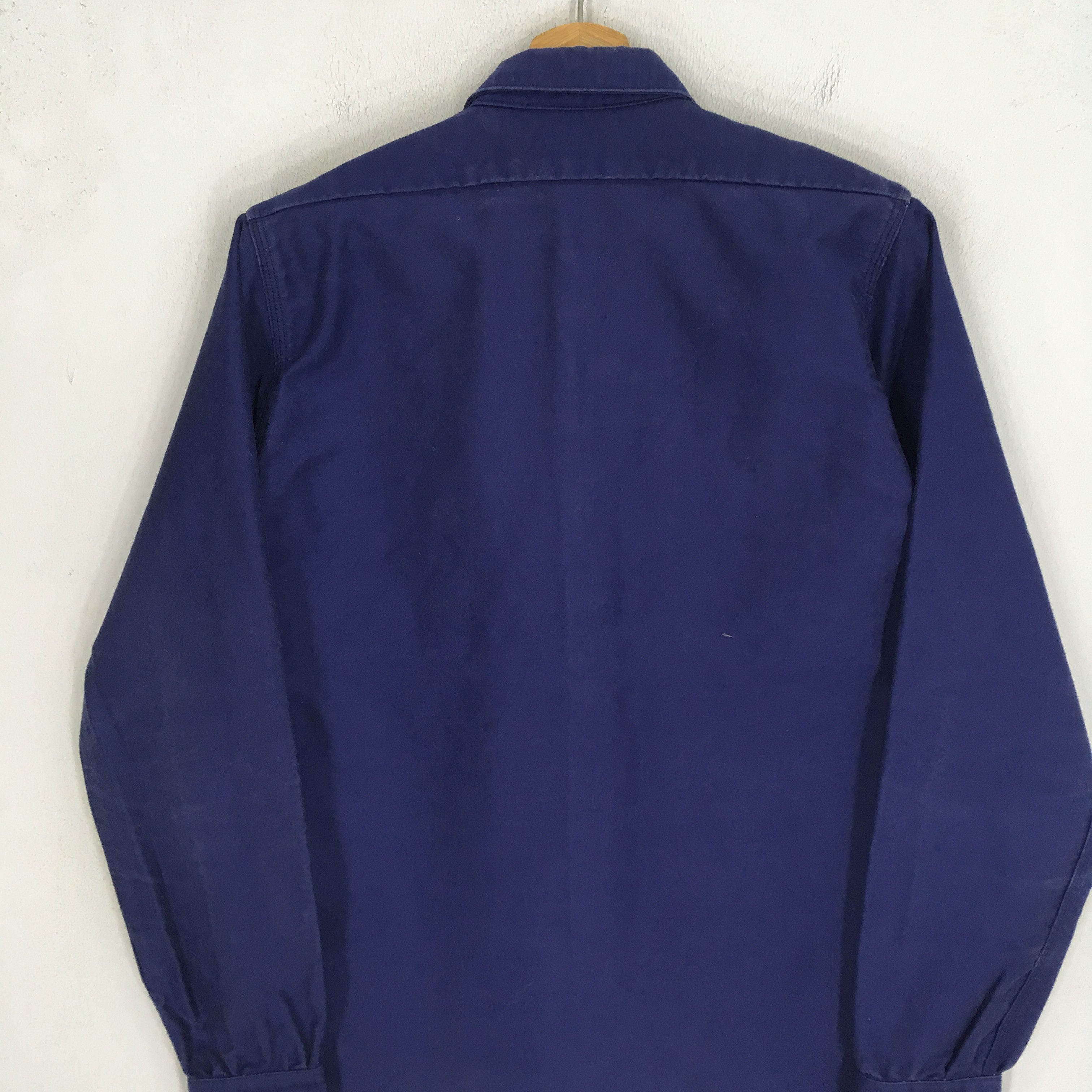 Japanese Brand Vintage 90s Cotton Frenchwork Sanforized Indigo Blue Japan Size US M / EU 48-50 / 2 - 7 Thumbnail
