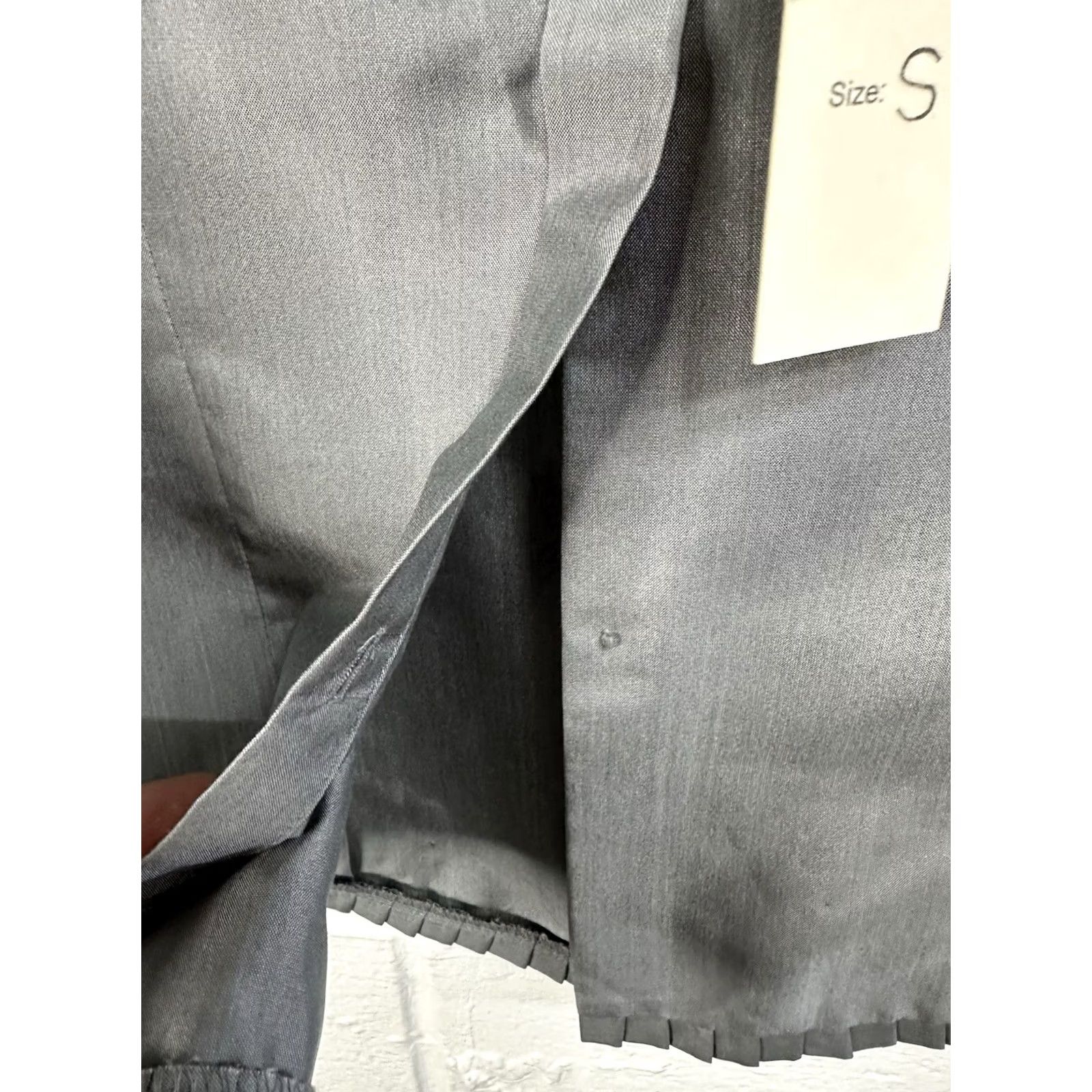 Vintage TRACY M. Silk Long Sleeve Button-Up Shirt Women’s Small NEW Silver Gray Size S / US 4 / IT 40 - 5 Thumbnail