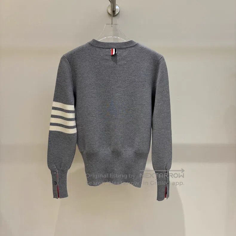 Thom Browne Thom Browne Light gray knit cotton crewneck Size US S / EU 44-46 / 1 - 2 Thumbnail