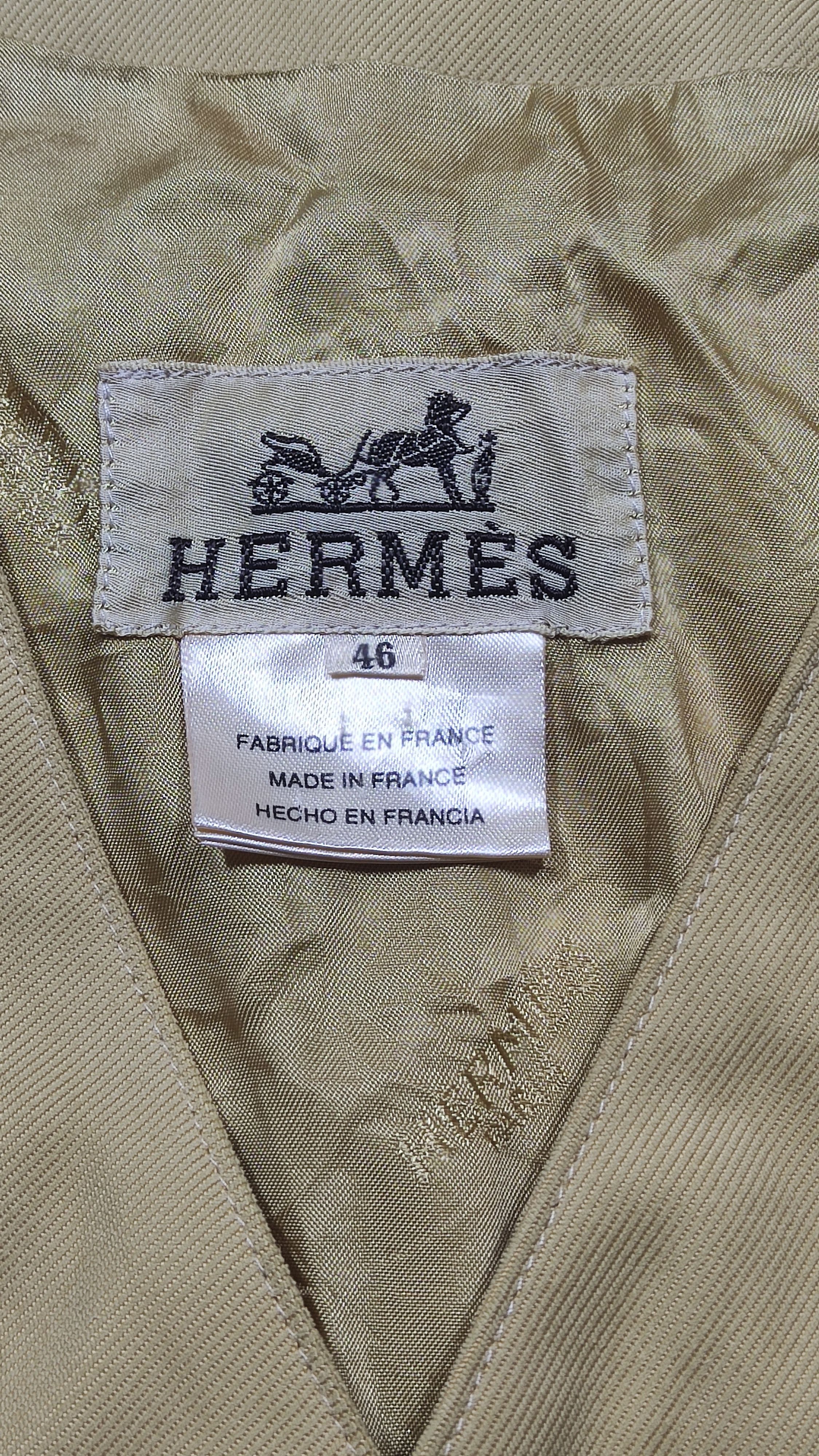 Designer × Hermes HERMES BEIGE BUTTON-UP VEST – MADE IN FRANCE Size US S / EU 44-46 / 1 - 10 Thumbnail