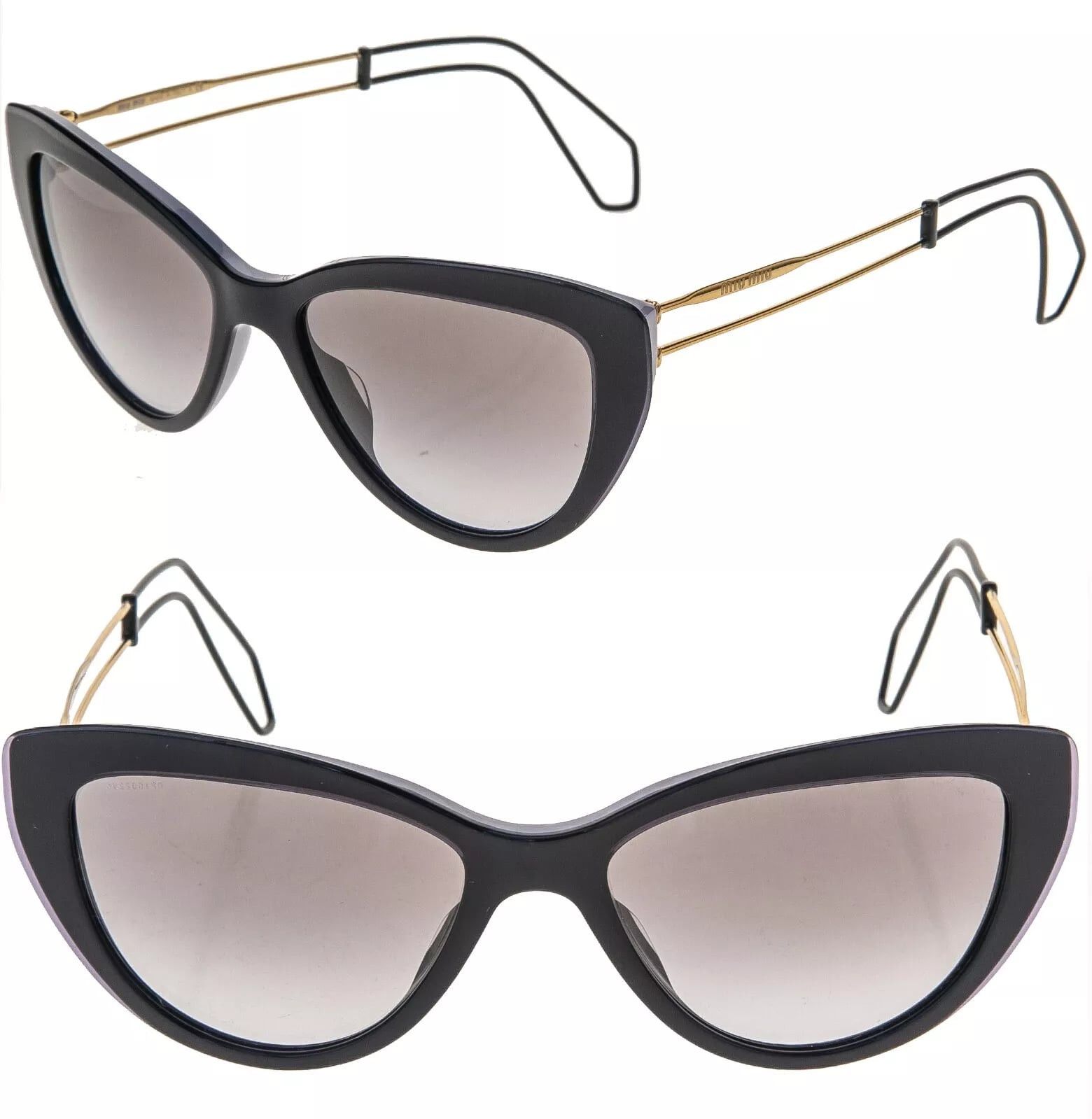 Miu Miu MIU MIU COLLECTION 12R Black Violet Gold Wire Cat MU12RS Size ONE SIZE - 1 Thumbnail