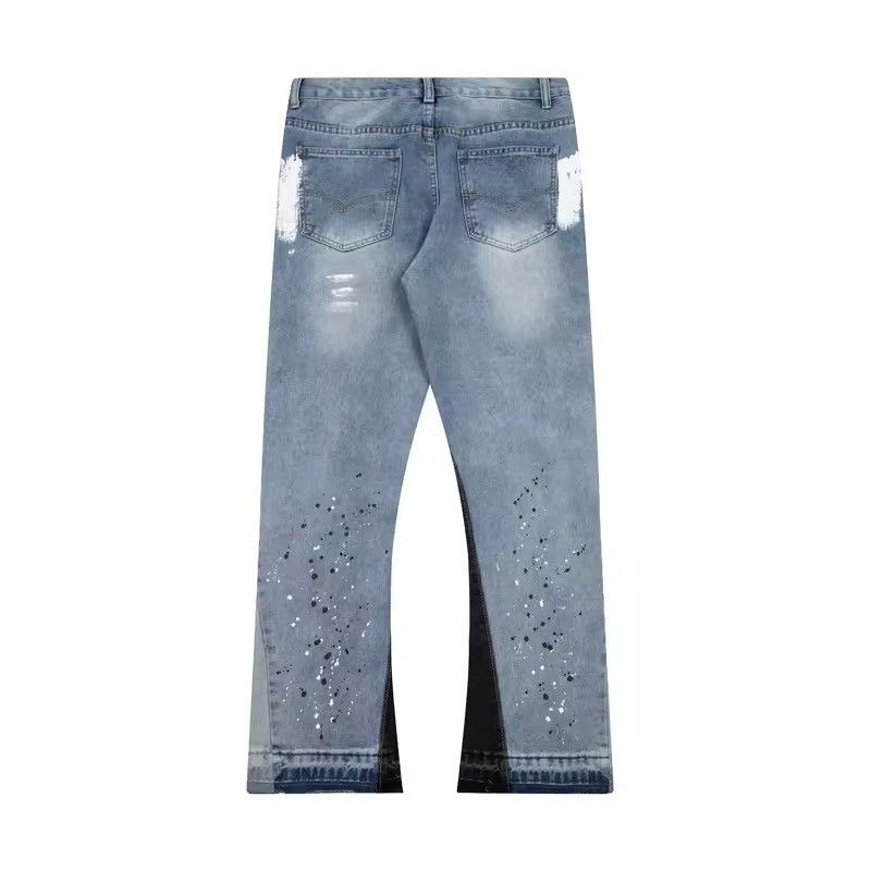 Jean Graffiti Printed Hombre Wide Leg Y2k Distressed Jeans Size US 29 - 2 Thumbnail
