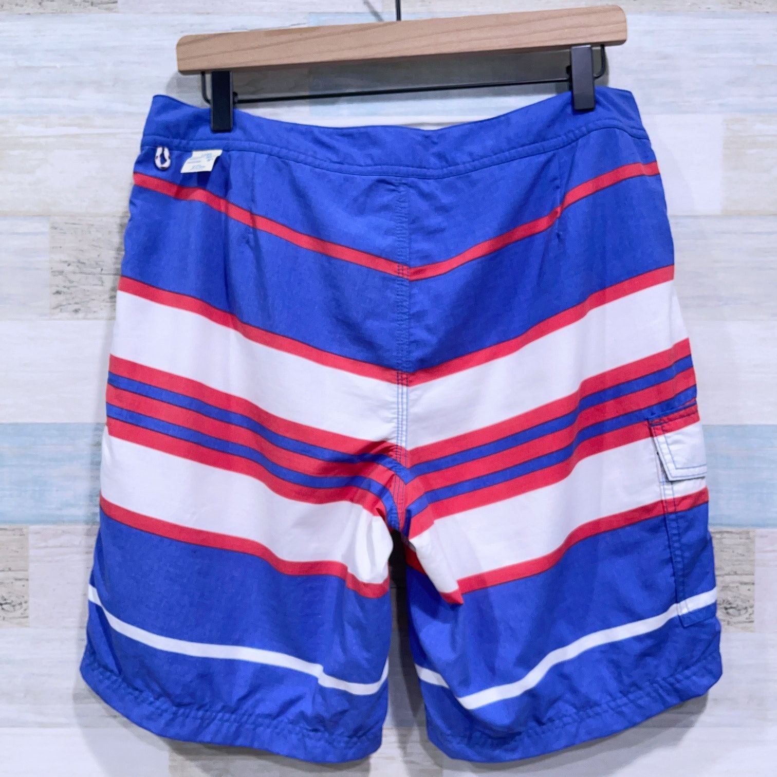 J.Crew J Crew 9" Long Board Short In Oxford Blue Stripe Swim Men 32 Size US 32 / EU 48 - 3 Thumbnail