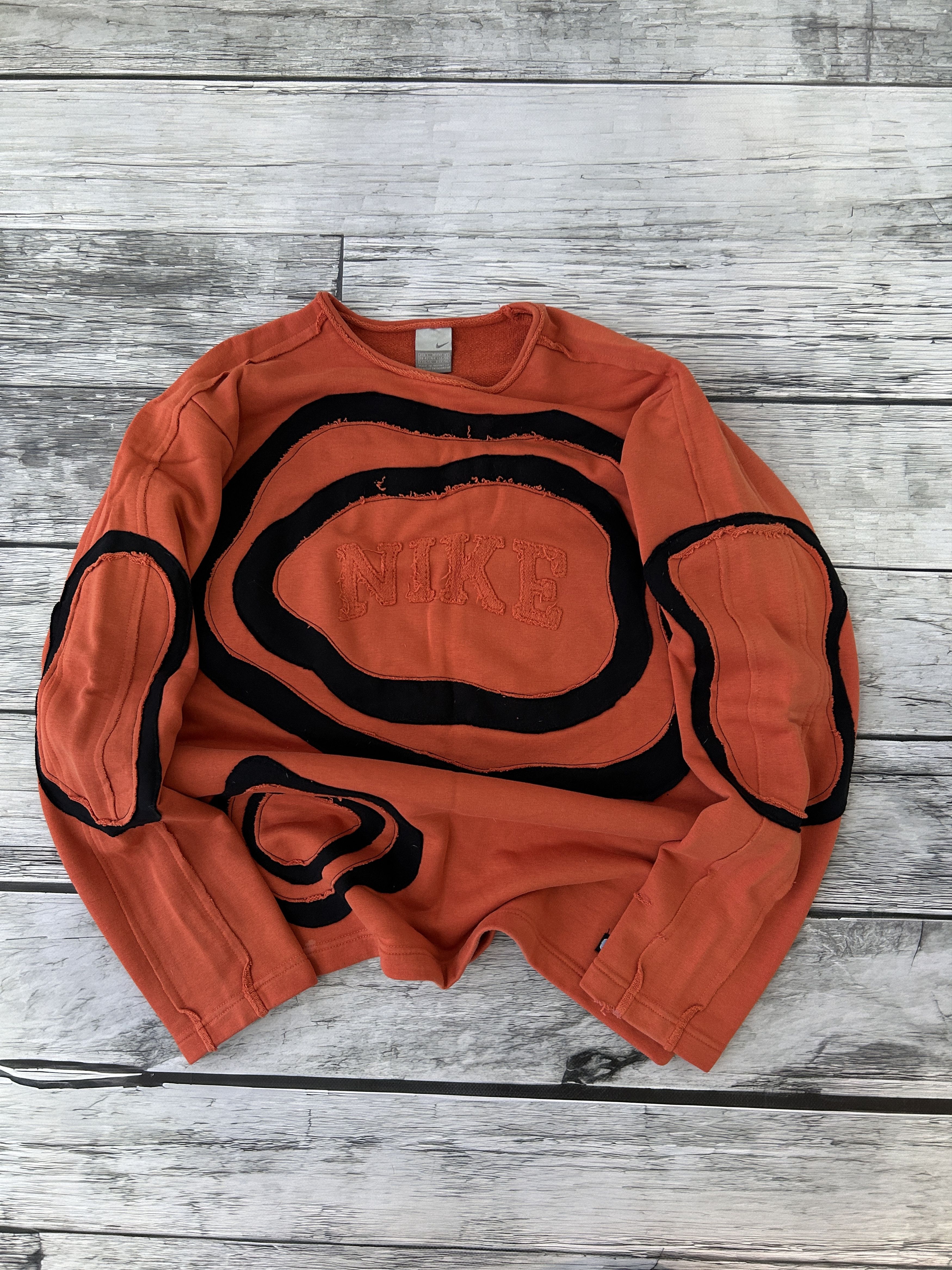 Nike × Vintage Vintage Nike Patchwork Big Logo Hoodie Streetwear 90s Size US M / EU 48-50 / 2 - 1 Thumbnail