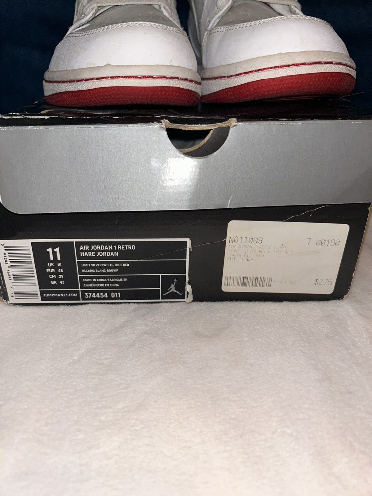 Jordan Brand Jordan Retro 1 (HARE) 2009 Size US 11 / EU 44 - 4 Thumbnail