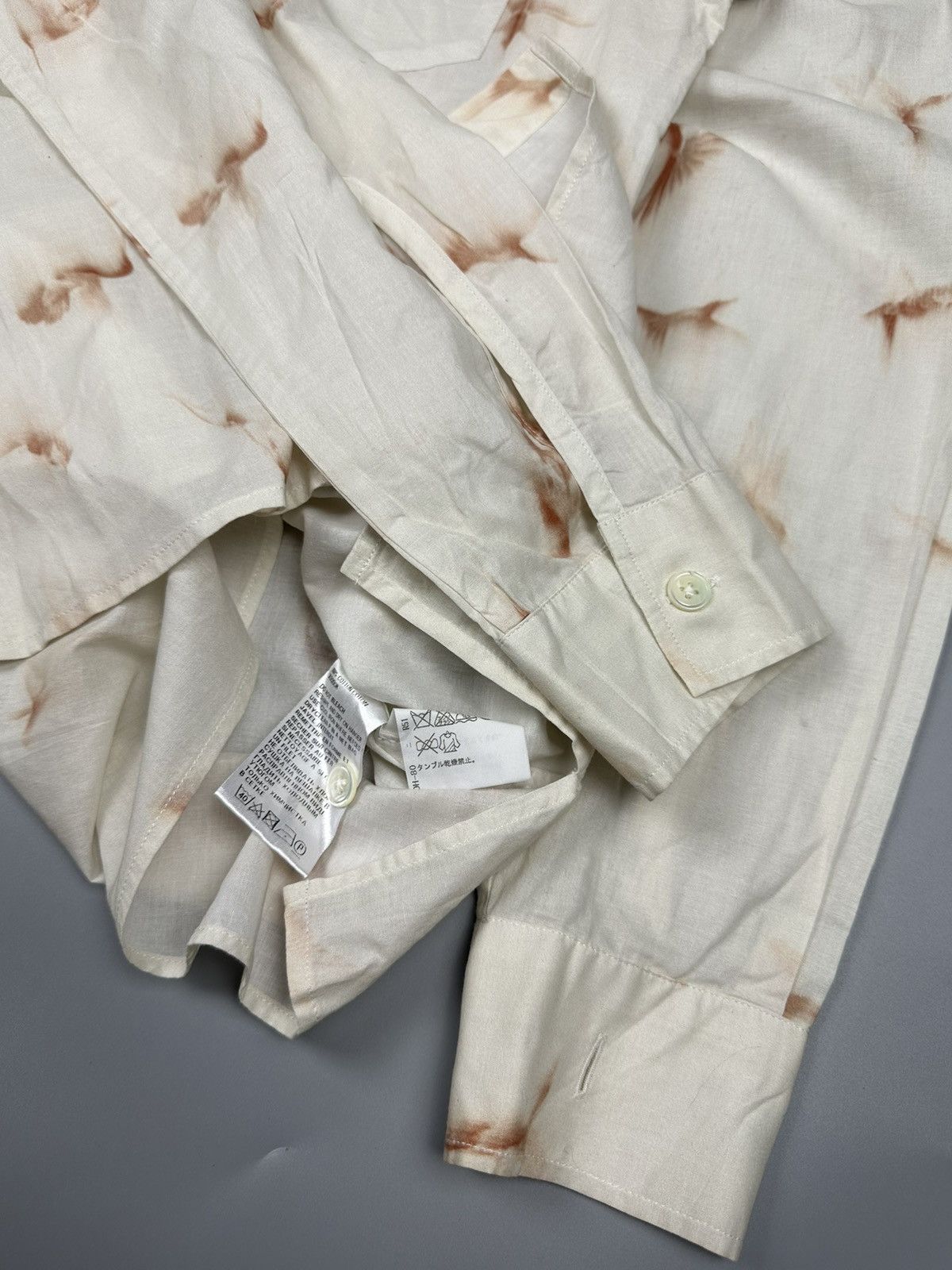 Ann Demeulemeester Ann Demeulemeester Grise Bird Print Shirt Size US XXS / EU 40 - 9 Thumbnail
