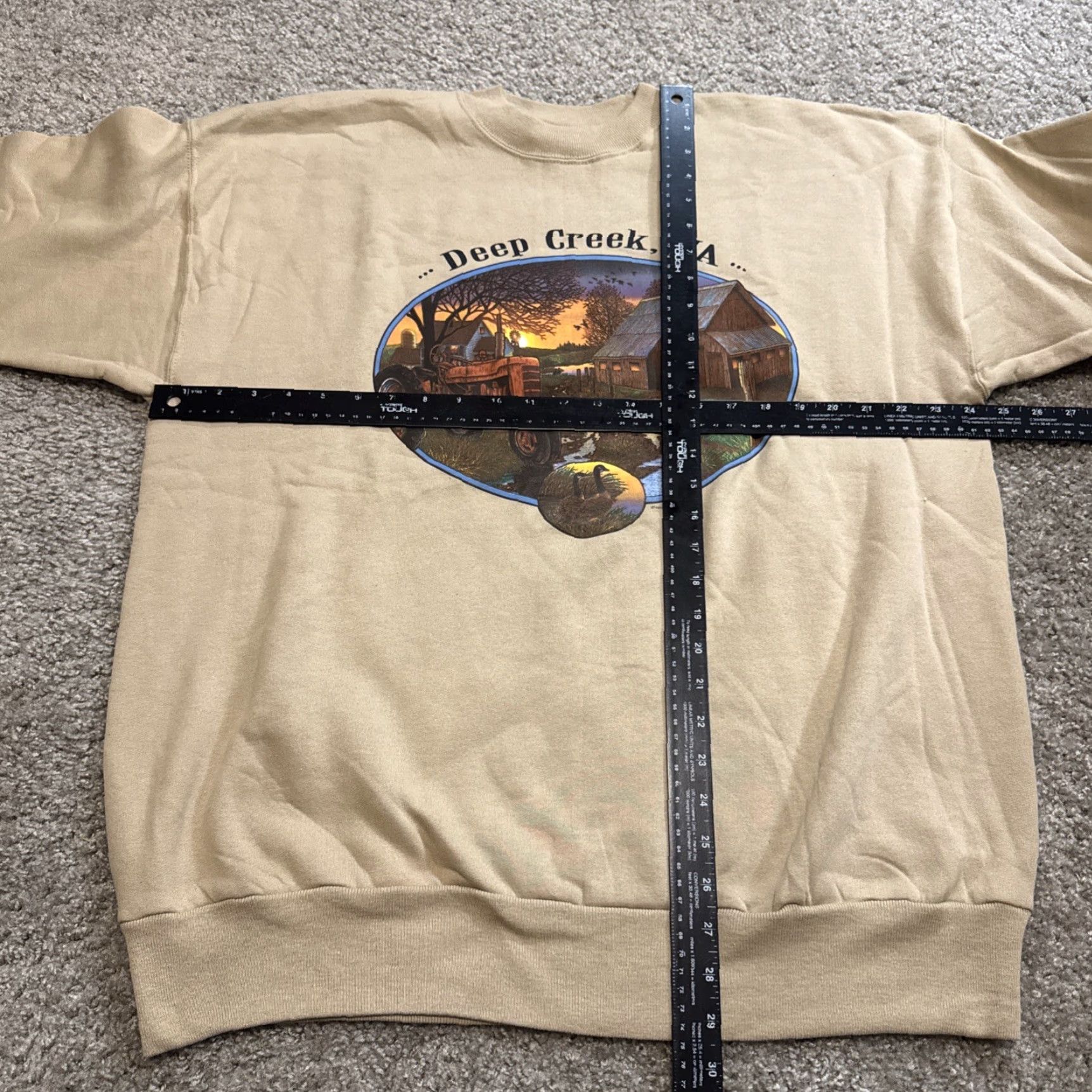 Vintage VINTAGE 90s Deep Creek Virginia Beige Crewneck Sweatshirt XL Men Pullover Nature Beige 1998 Size US XL / EU 56 / 4 - 5 Thumbnail