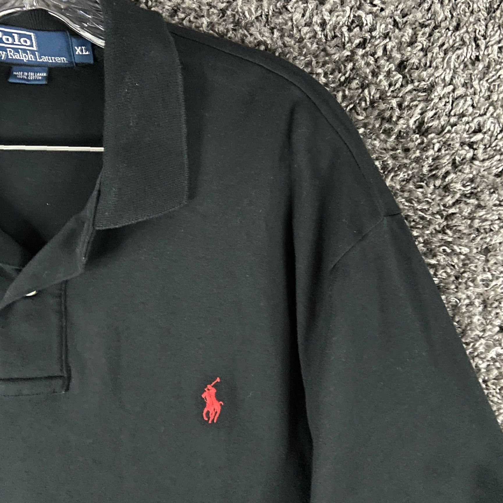 Polo Ralph Lauren VINTAGE Polo Ralph Lauren Polo Shirt Black Short Sleeve Men's XL Size US XL / EU 56 / 4 - 4 Thumbnail