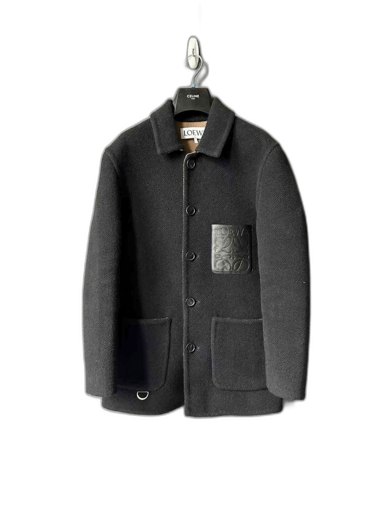 Loewe Loewe Black Wool Leather Label Jacket Size US L / EU 52-54 / 3 - 1 Thumbnail