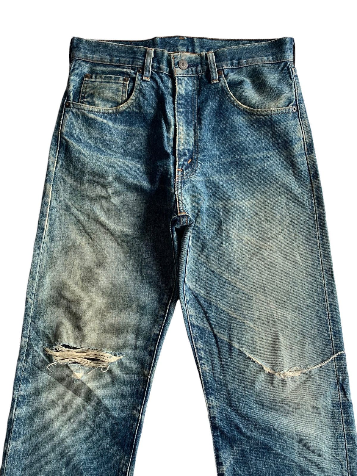 Vintage Levis Big E 502XX Selvedge Distressed Denim