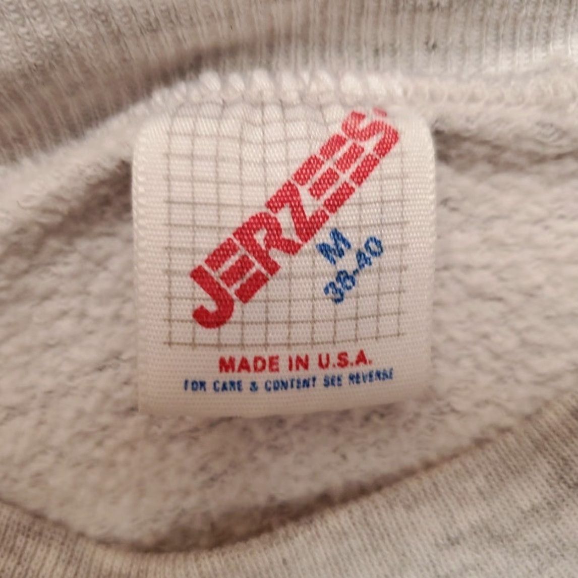 Jerzees VINTAGE Jerzees Sweatshirt Mens M Embroidered Art Graphic Pullover Made in USA Gray Crew Neck 90s USA Flower Mens Size US M / EU 48-50 / 2 - 6 Thumbnail