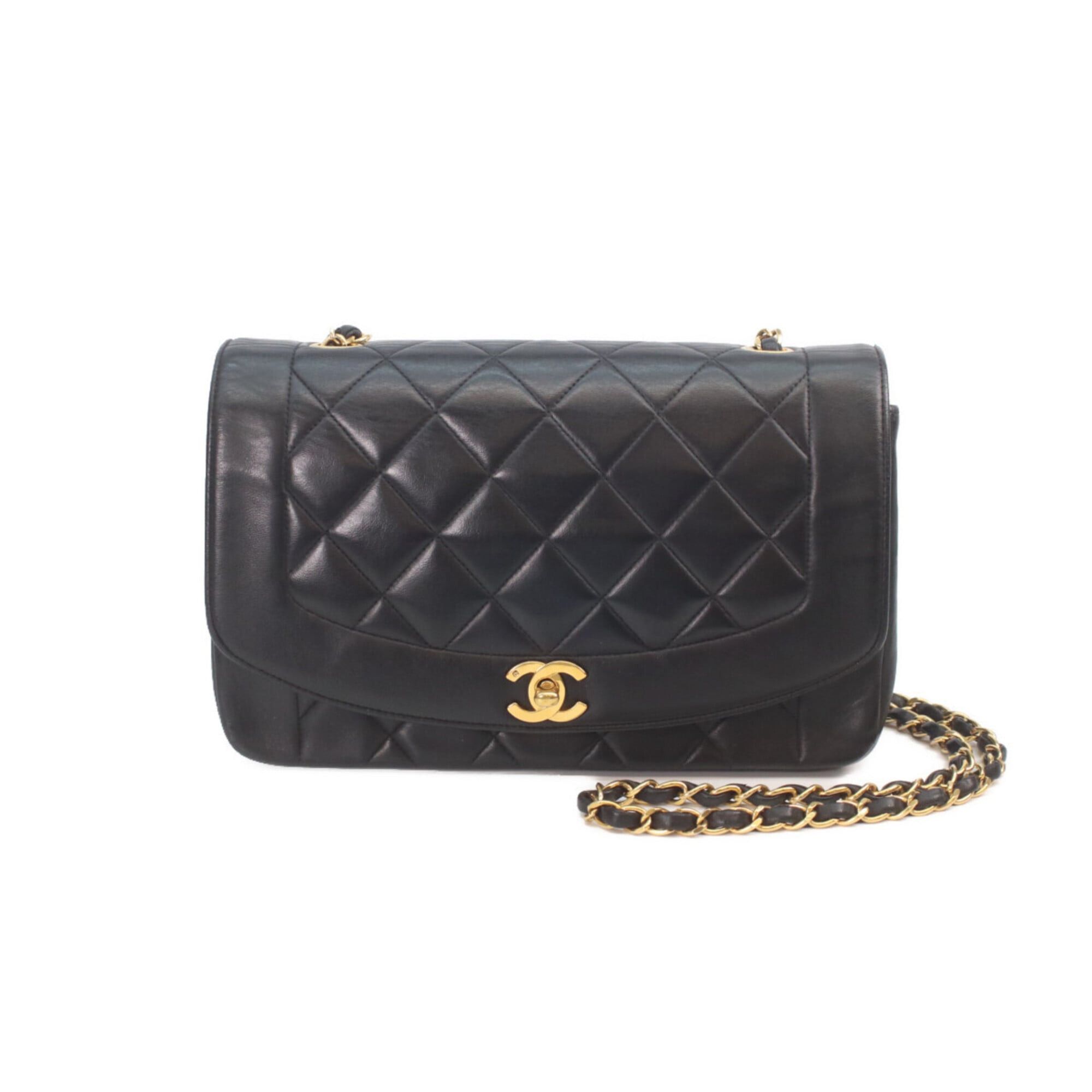 Chanel CHANEL A01165 Black Lambskin Gold Hardware Diana 25 Shoulder Bag for Women Size ONE SIZE - 1 Thumbnail