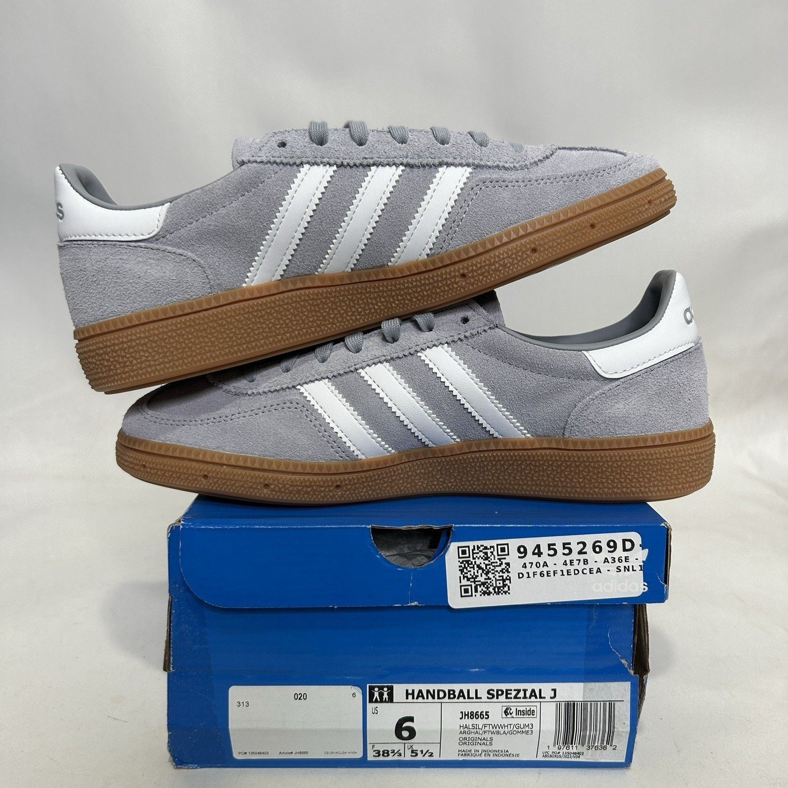 Adidas Adidas Handball Spezial GS “Halo Silver Cloud White” JH8665 Size US 7 / IT 37 - 3 Thumbnail