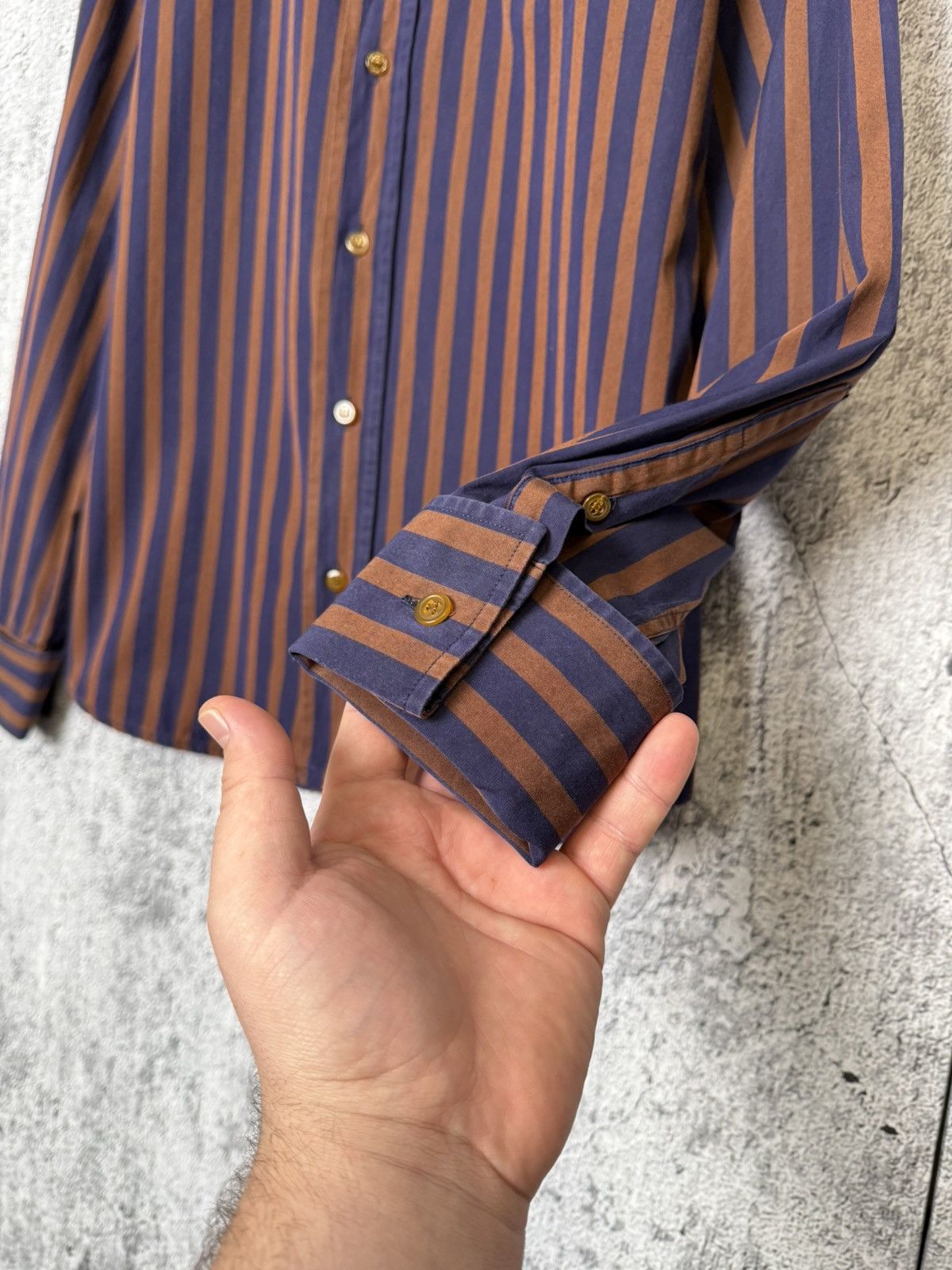 Vivienne Westwood Vivienne Westwood Striped Button Shirt Orb Logo Long Sleeve Size US XL / EU 56 / 4 - 10 Thumbnail