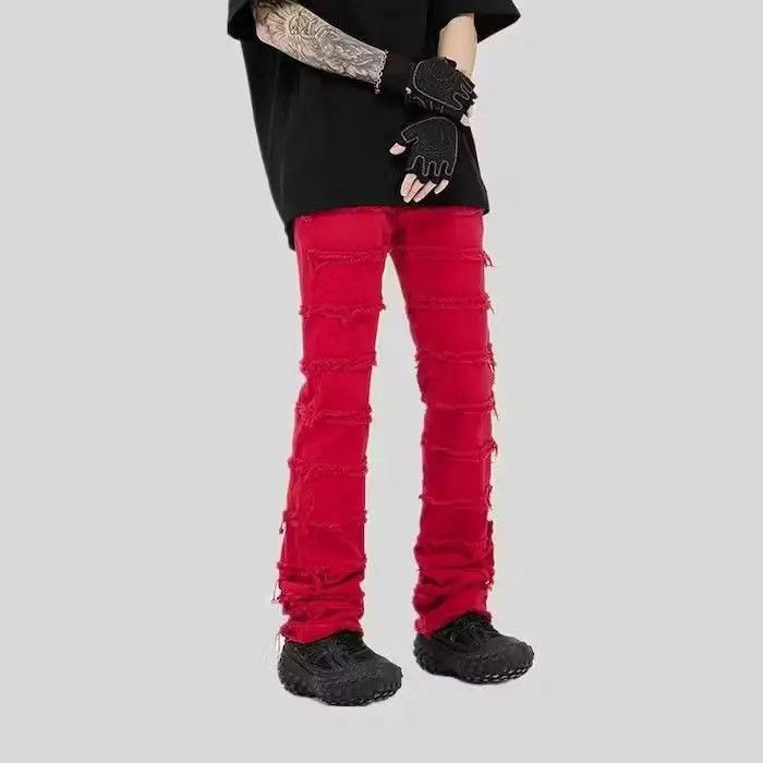 Japanese Brand Red Color Straight Y2K Grunge Jeans Pants Size US 30 / EU 46 - 1 Thumbnail