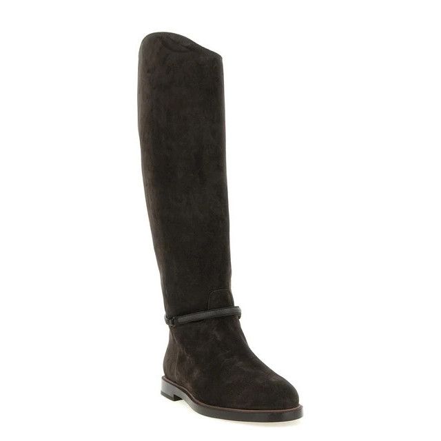 Brunello Cucinelli BRUNELLO CUCINELLI Black Suede Boots New & Authentic (Women' Size US 7 / IT 37 - 2 Thumbnail
