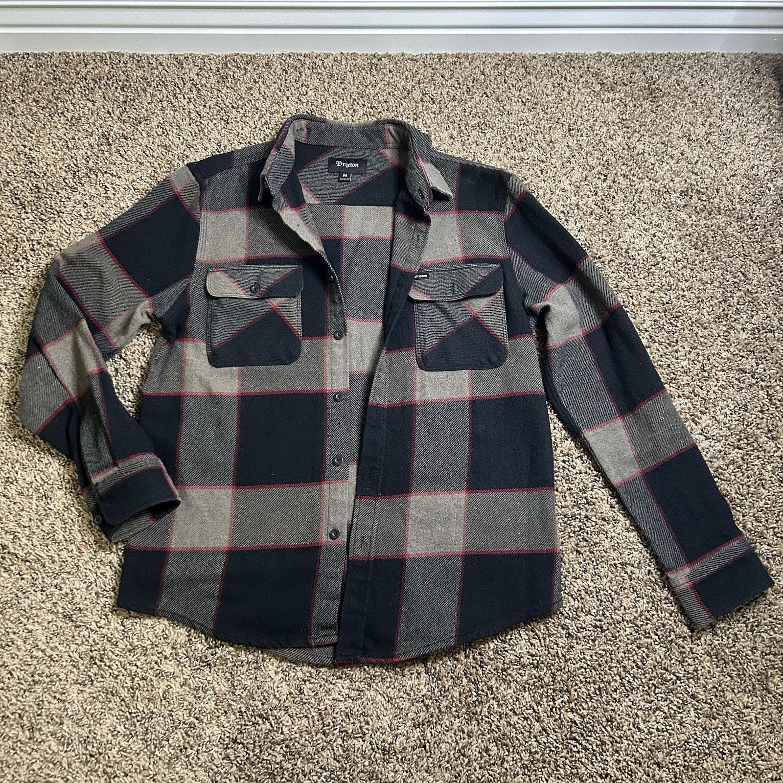Brixton Brixton Men's Plaid Print Long Sleeve Flannel Shirt Size M Size US M / EU 48-50 / 2 - 4 Thumbnail