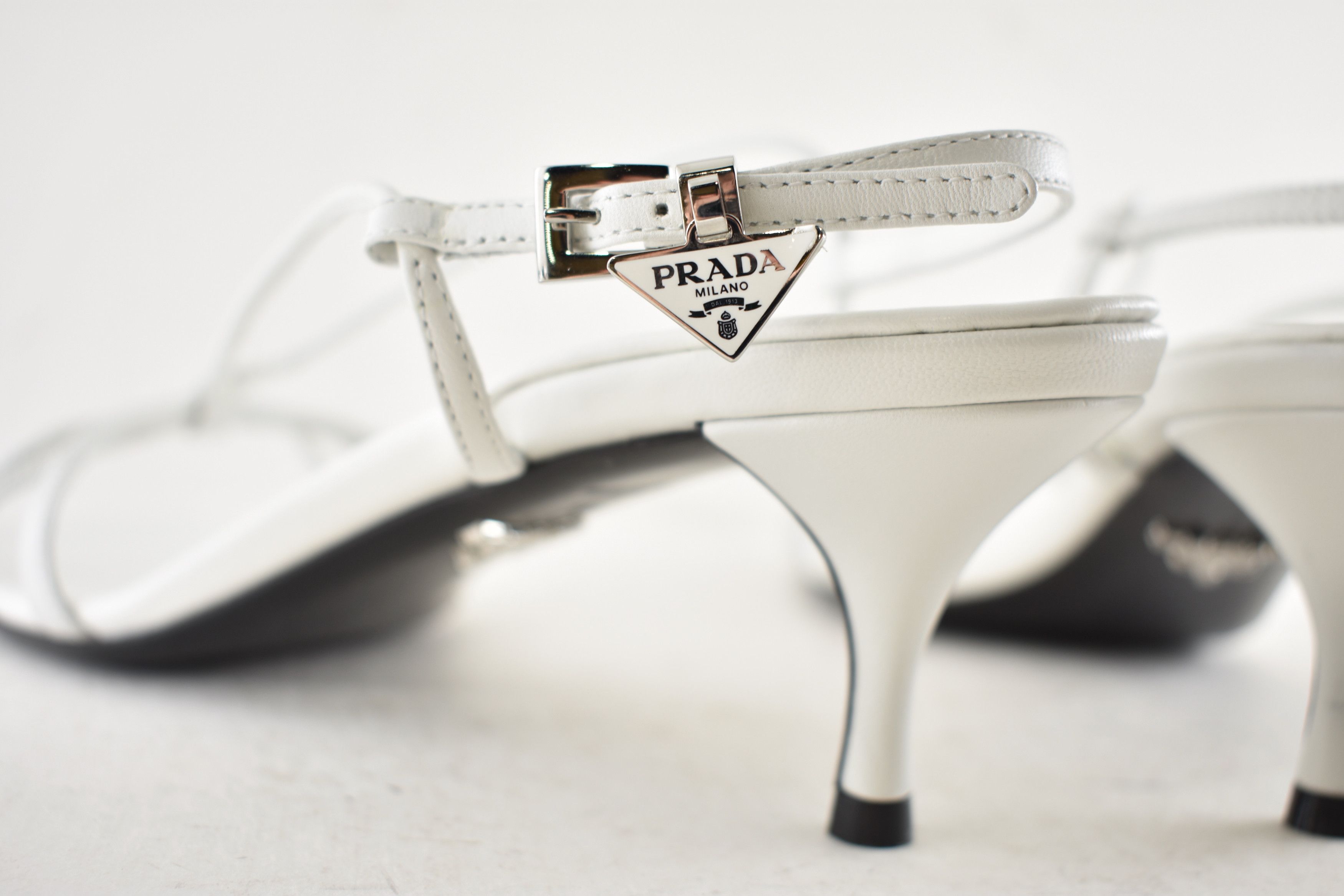 Prada Prada Capretto Strappy 55mm Sandal Mule Kitten Heel 41 Size US 11 / IT 41 - 15 Thumbnail