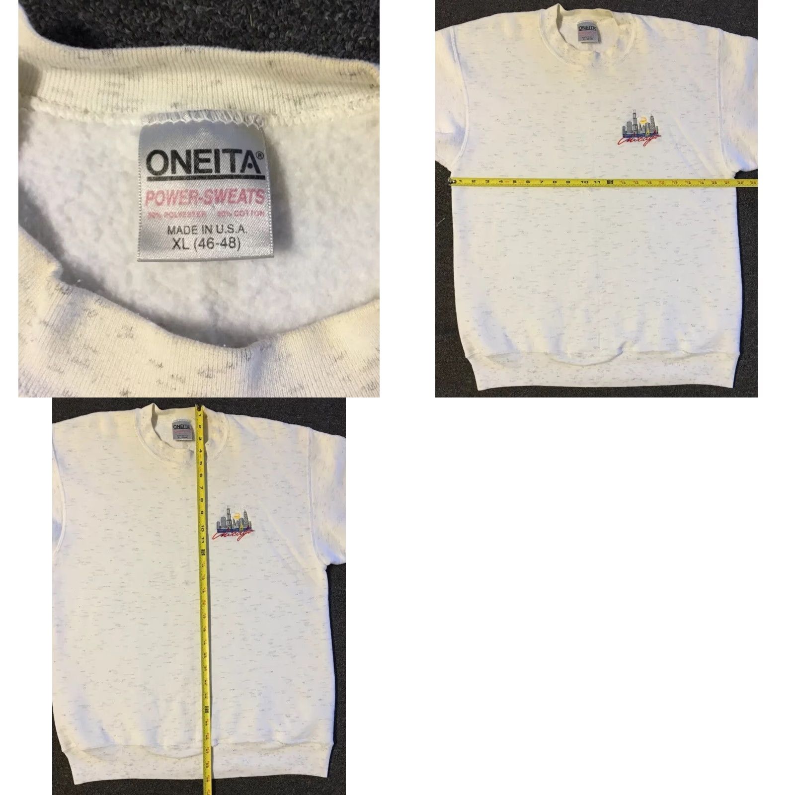 Vintage Vtg 80s Chicago Faded Distress Sweatshirt L XL USA Surf Skate Bulls Grunge 90s - College Hoodie Men White USASweatshirt L Size US L / EU 52-54 / 3 - 10 Thumbnail