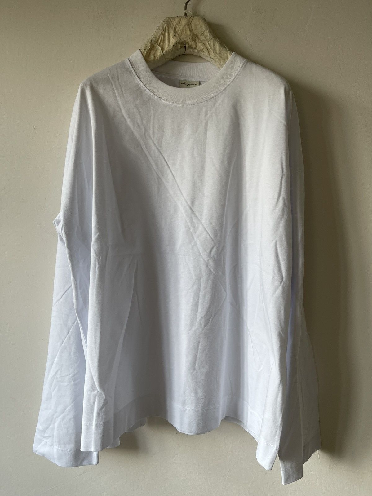 Dries Van Noten White Crewneck Long Sleeve T-Shirt Size US M / EU 48-50 / 2 - 2 Thumbnail