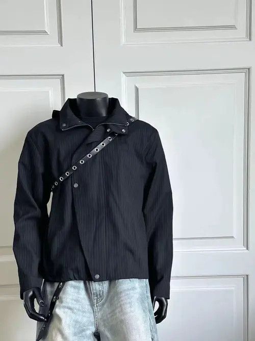 VIBE Vintage Street Punk Stripe Loose Casual Hooded Jacket Coat Size US XL / EU 56 / 4 - 3 Thumbnail