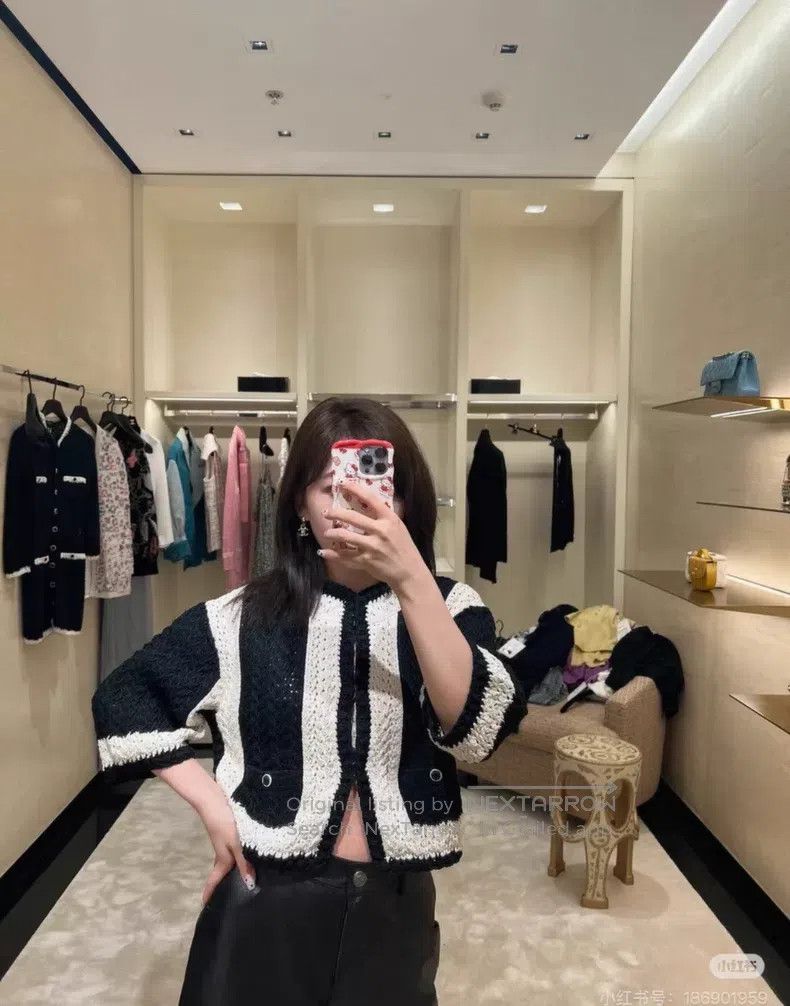 Chanel Chanel 22C black and white thick line knitted cardigan coa Size XS / US 0-2 / IT 36-38 - 8 Thumbnail