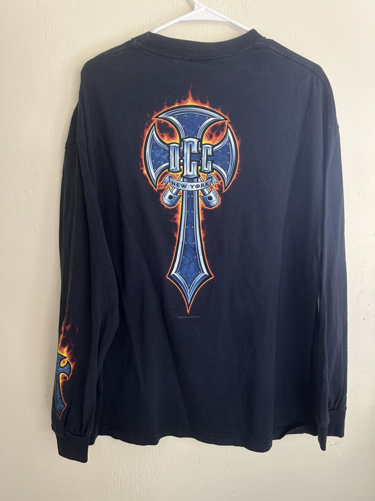 West Coast Choppers Orange County Choppers Cross Flame Longsleeve Navy Biker Tee Size US L / EU 52-54 / 3 - 2 Thumbnail