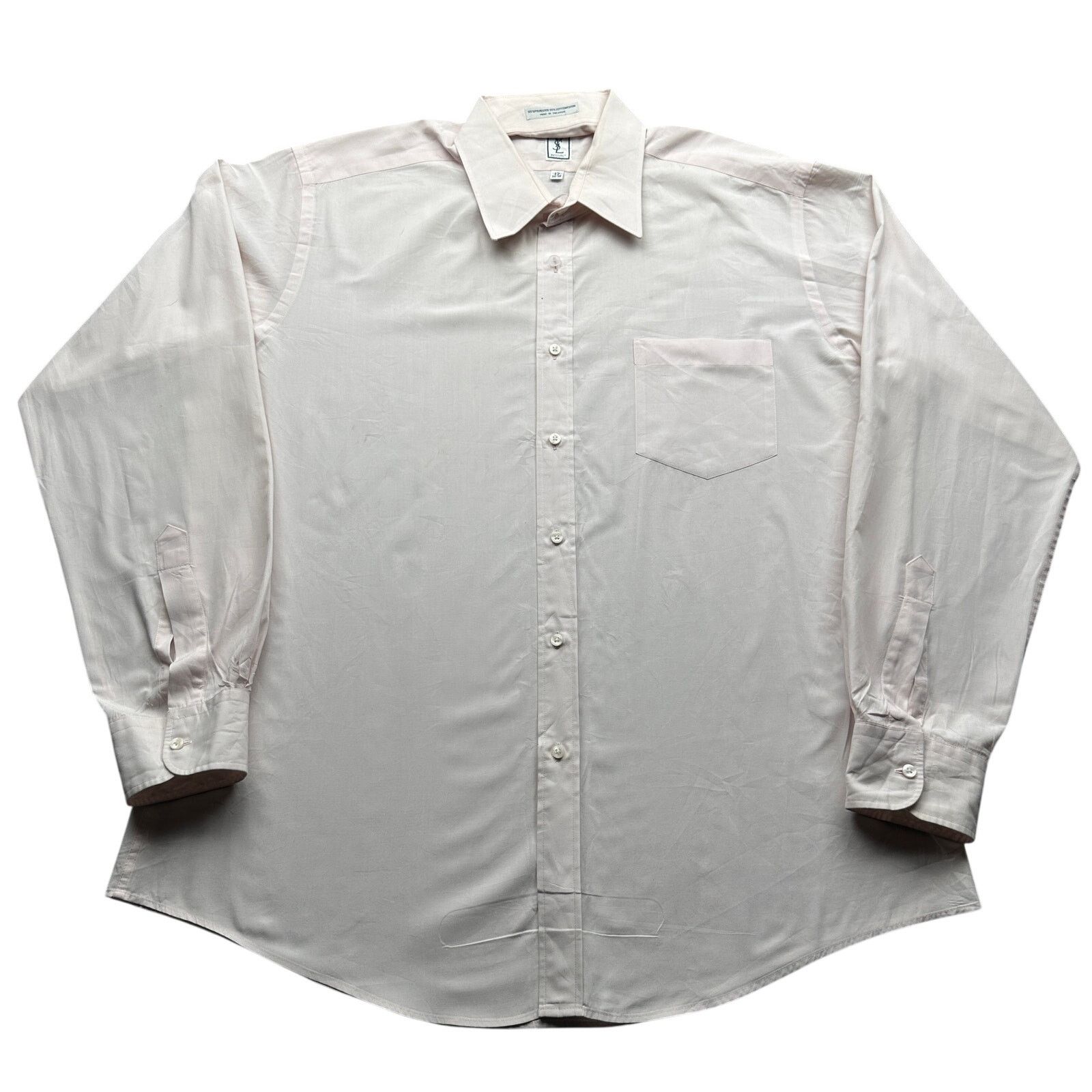 Yves Saint Laurent Vintage 90s YSL Yves Saint Laurent Pink Dress Shirt Mens XL Size US XL / EU 56 / 4 - 1 Thumbnail