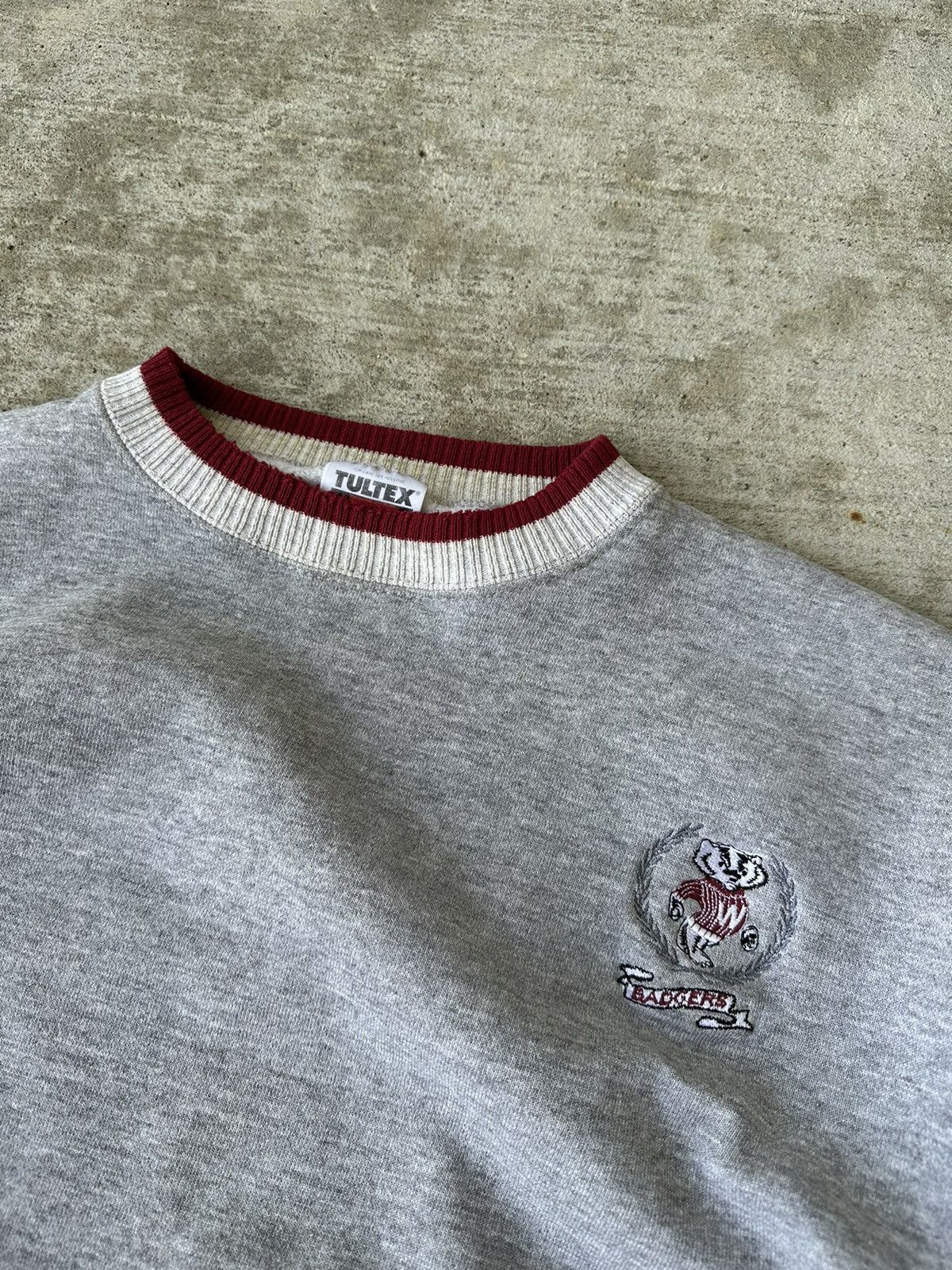 Vintage 90s Wisconsin Badgers Tultex Ringer Sweatshirt | Grailed