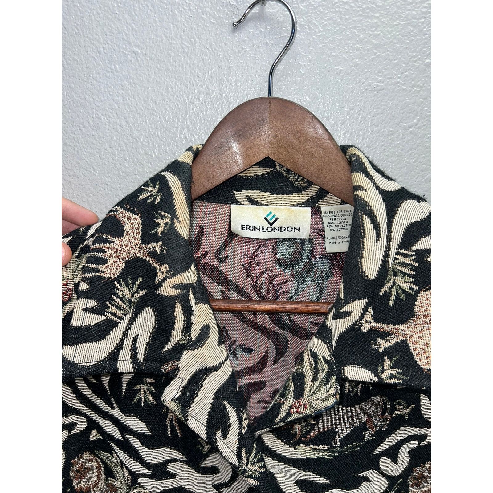 Vintage Womens Vintage Safari Blazer Jacket Tapestry Jacquard XL Size XL / US 12-14 / IT 48-50 - 9 Thumbnail