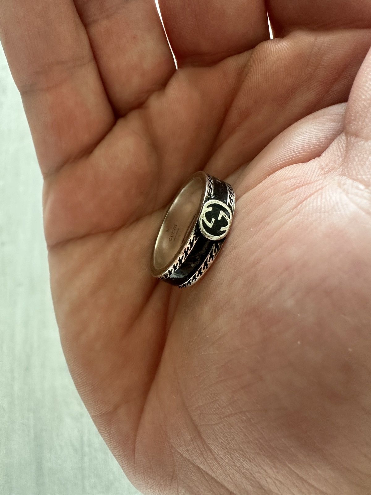Gucci Gucci Interlocking G Sterling Silver Ring in Sz 9 Size ONE SIZE - 3 Thumbnail