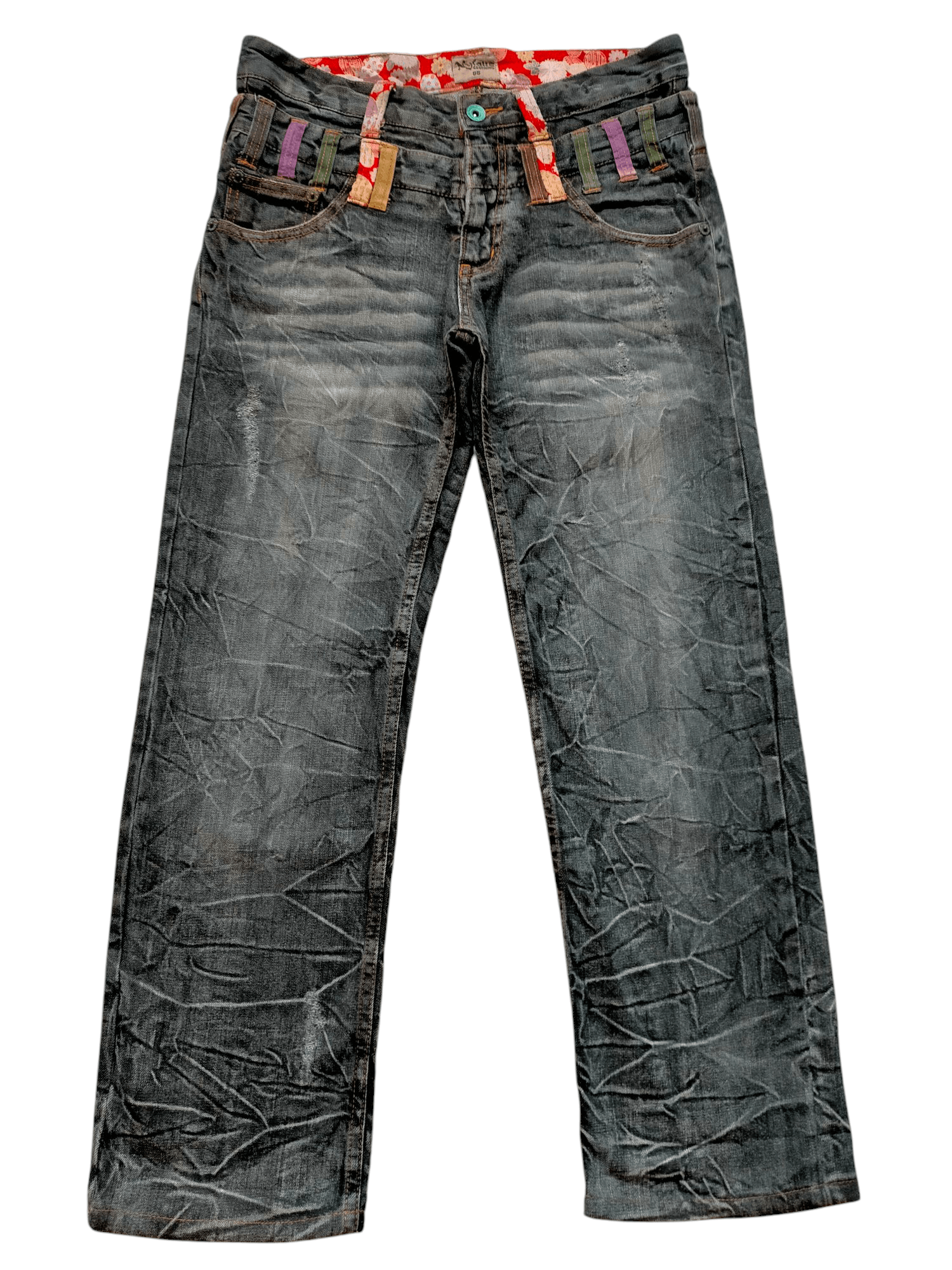 If Six Was Nine × Japanese Brand Nylaus Clothing Double Waist Black Jeans Size US 32 / EU 48 - 1 Thumbnail