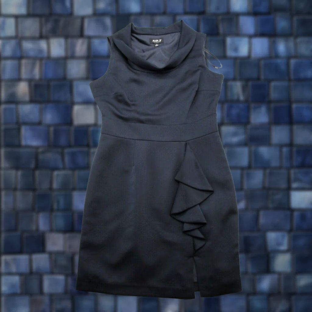 Vintage VINTAGE Allen B Ruffle Pencil Navy Blue Sleeveless Lined Dress Women's Size 8 NEW Size M / US 6-8 / IT 42-44 - 1 Thumbnail