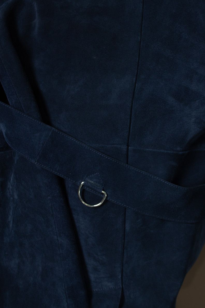 Alexander McQueen Alexander McQueen, Blue suede trench coat Size US XL / EU 56 / 4 - 5 Thumbnail