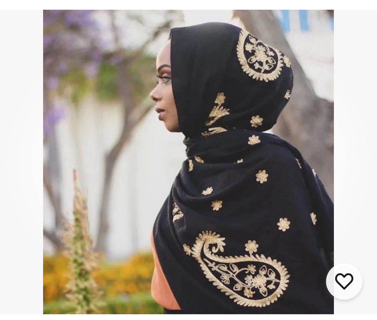 Other Embroidered Gold & Black Stone Shimmer Wrap Head Scarf Size ONE SIZE - 1 Thumbnail