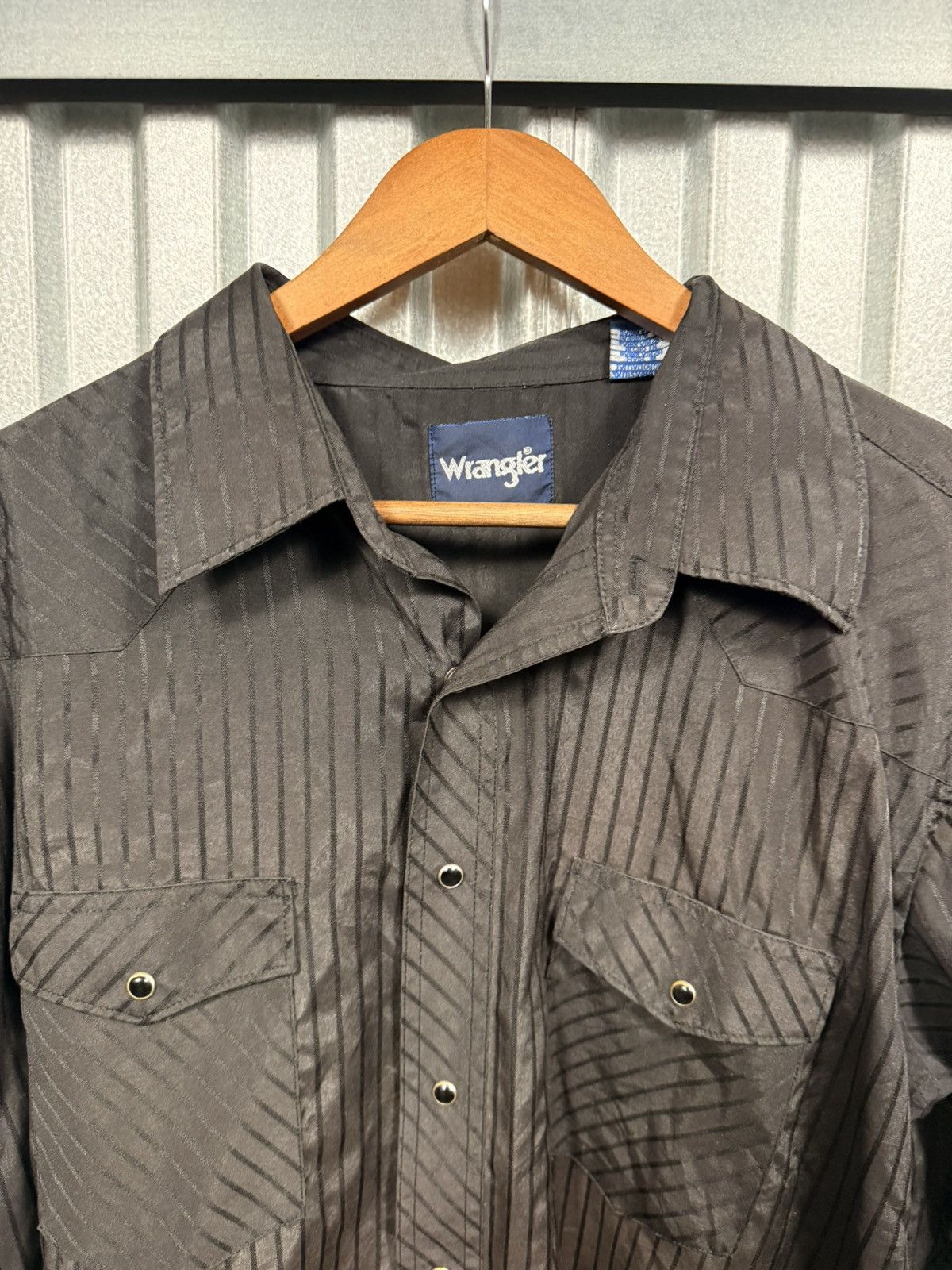 Wrangler Vintage Western Wrangler Pinstripe Pearl Snap Button Up Shir Size US XL / EU 56 / 4 - 7 Thumbnail