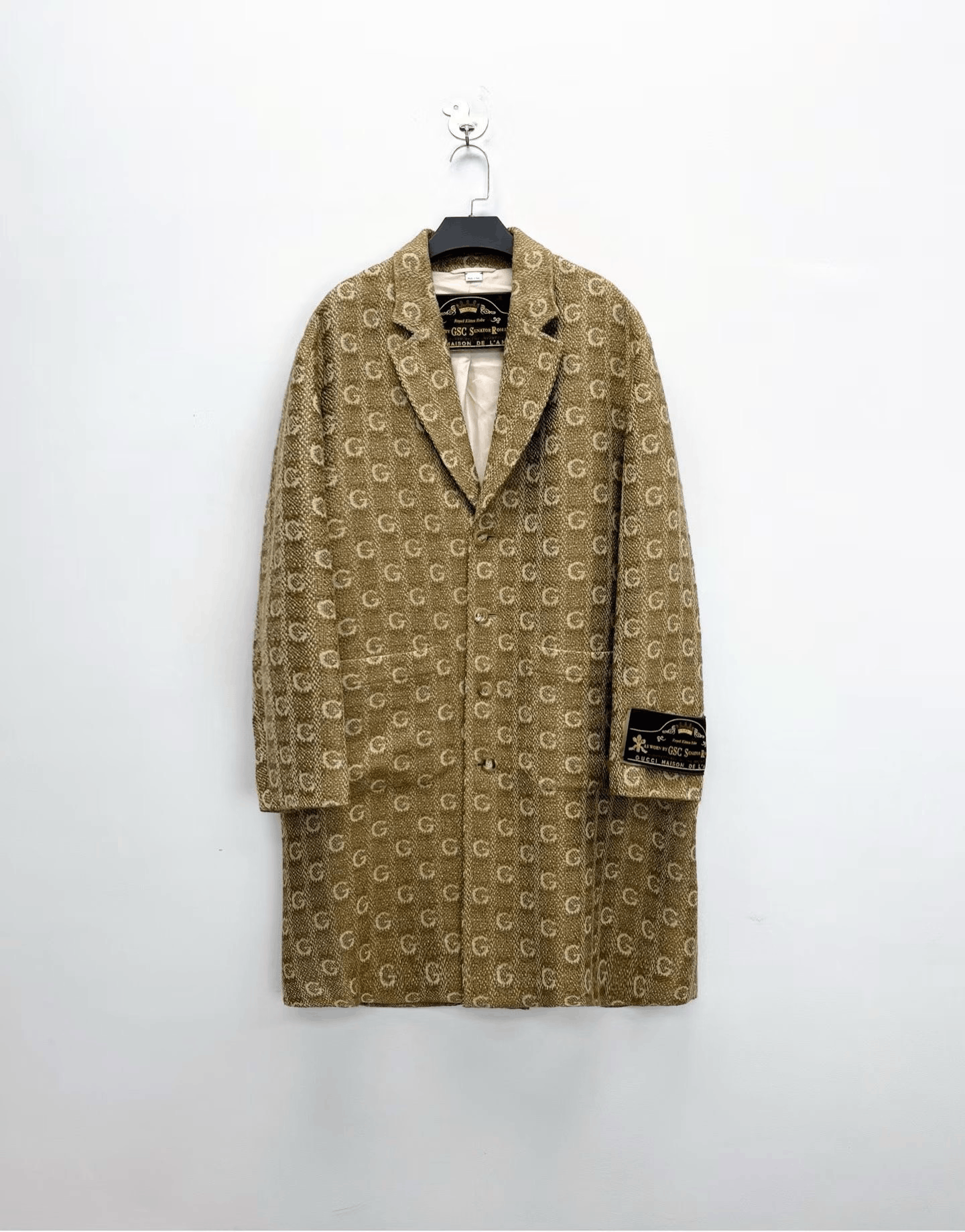 Gucci G Monogram Wool Long Coat