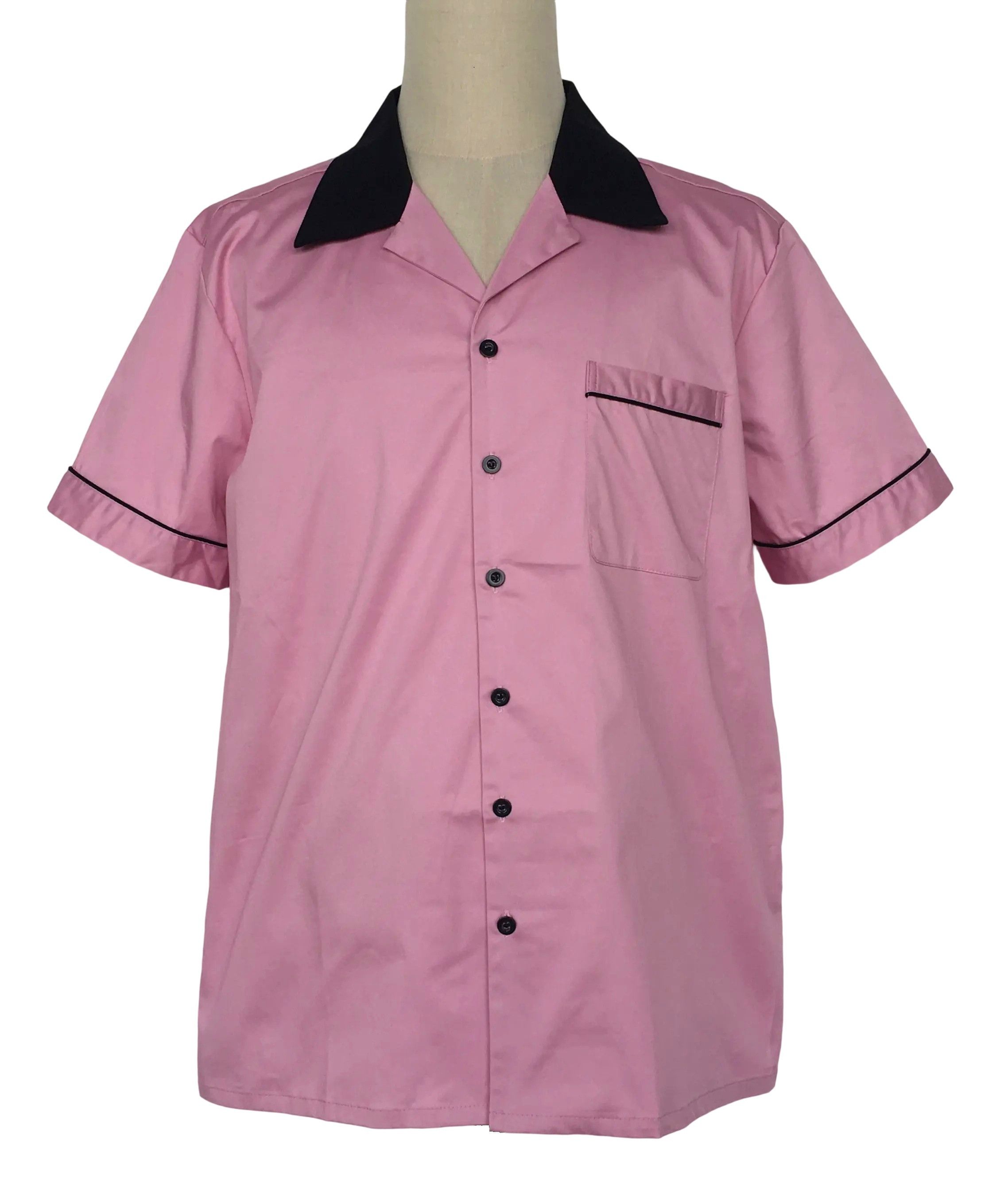 Other Pink-Short Sleeve Bowling Shirts Pocket Casual Clothing Size US L / EU 52-54 / 3 - 1 Thumbnail