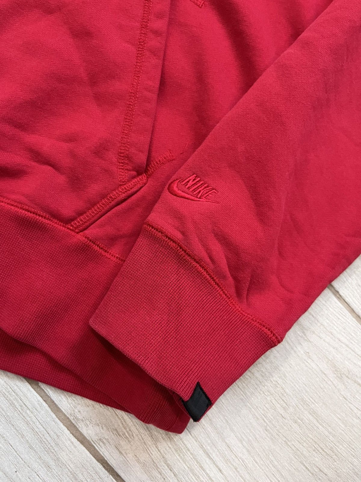 Nike × Vintage Vintage Nike Sportswear Hoodie red blank logo sweatshirt Size US L / EU 52-54 / 3 - 8 Thumbnail