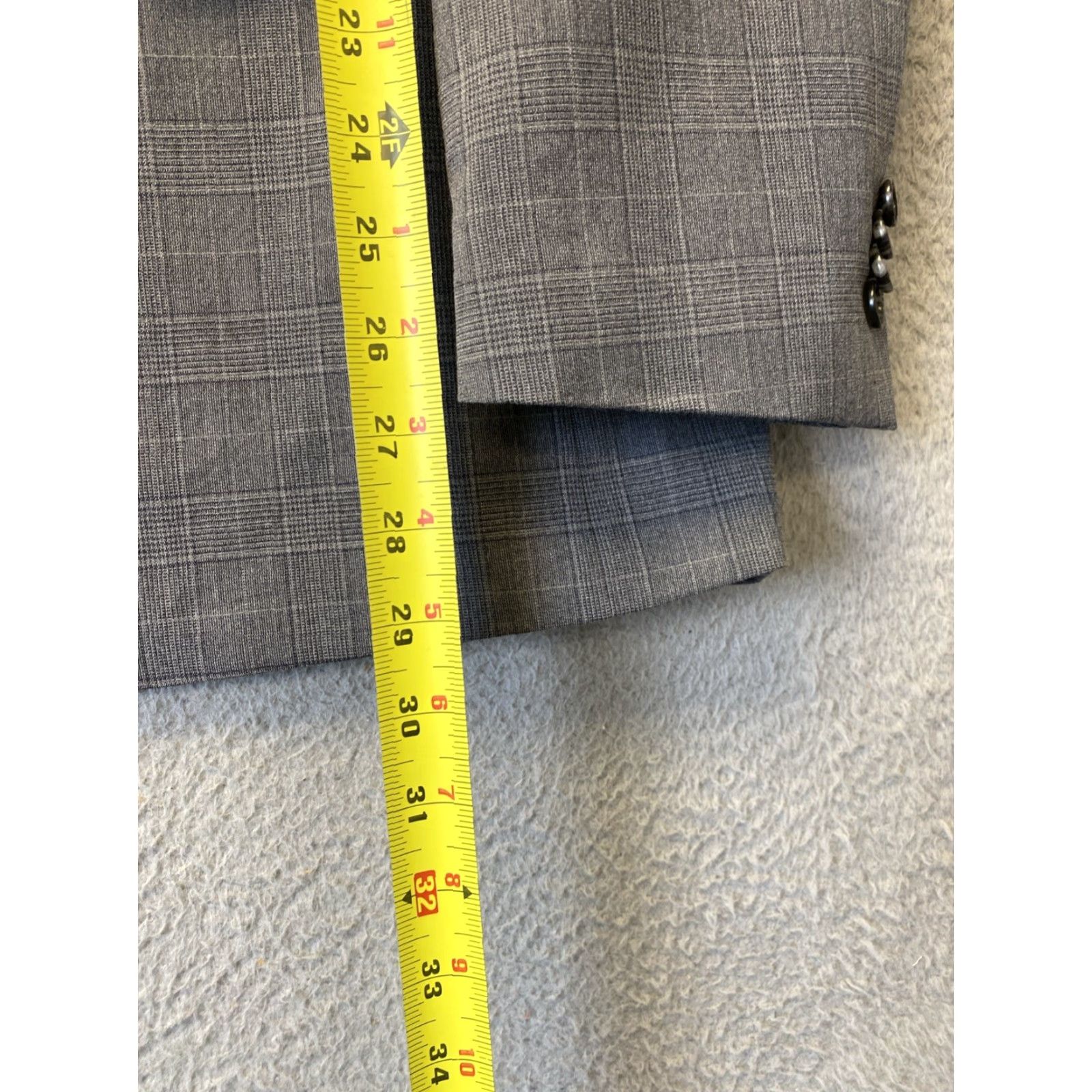 Tommy Hilfiger Tommy Hilfiger Gray Plaid Blazer 36S Sport Coat Jacket 135-12 Size 36S - 6 Thumbnail