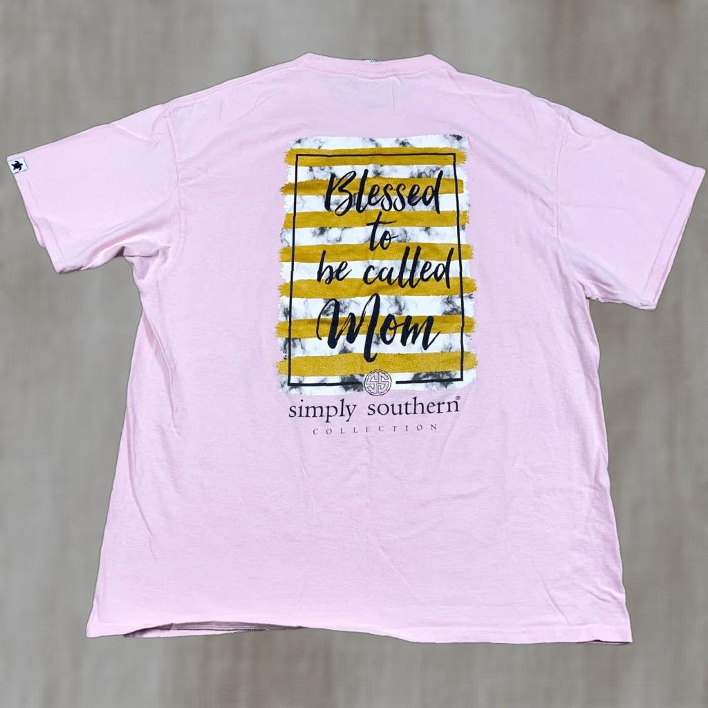 MOTHER Simply Southern Shirt Women XL Pink Tee Blessed Mom Mother Preppy Ladies Top Size XL / US 12-14 / IT 48-50 - 1 Thumbnail