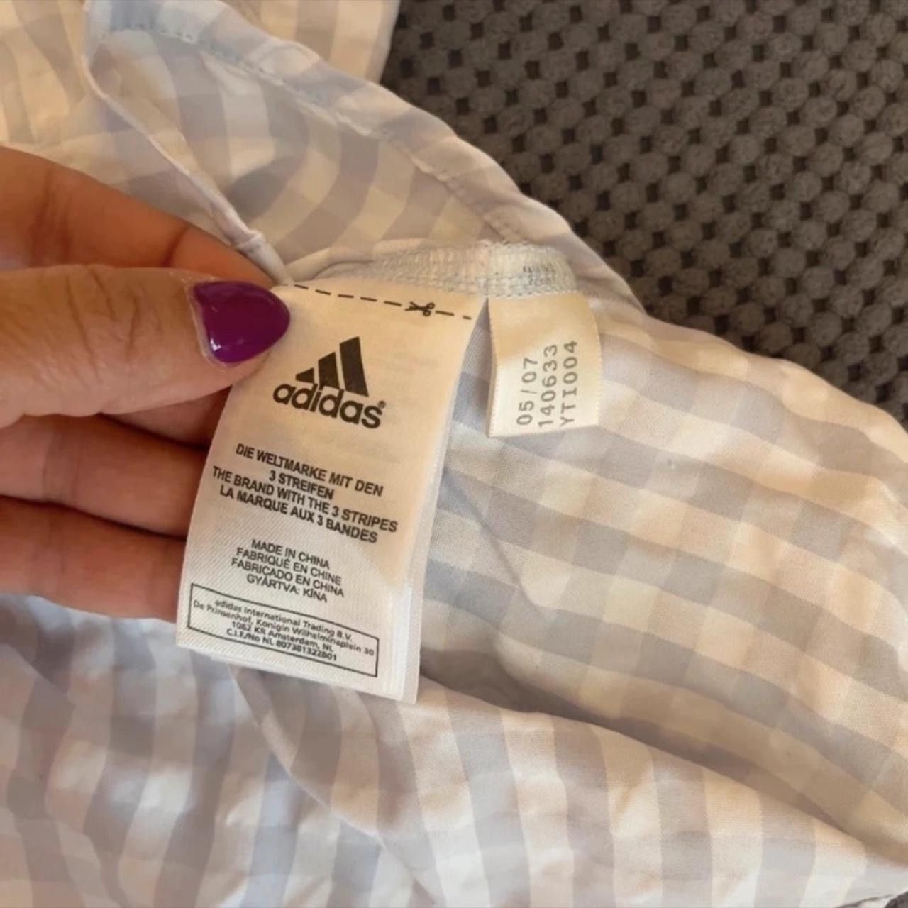 Adidas Adidas Clima365 Womens Blue Checked Button Front Long Sleeve Size S / US 4 / IT 40 - 7 Thumbnail