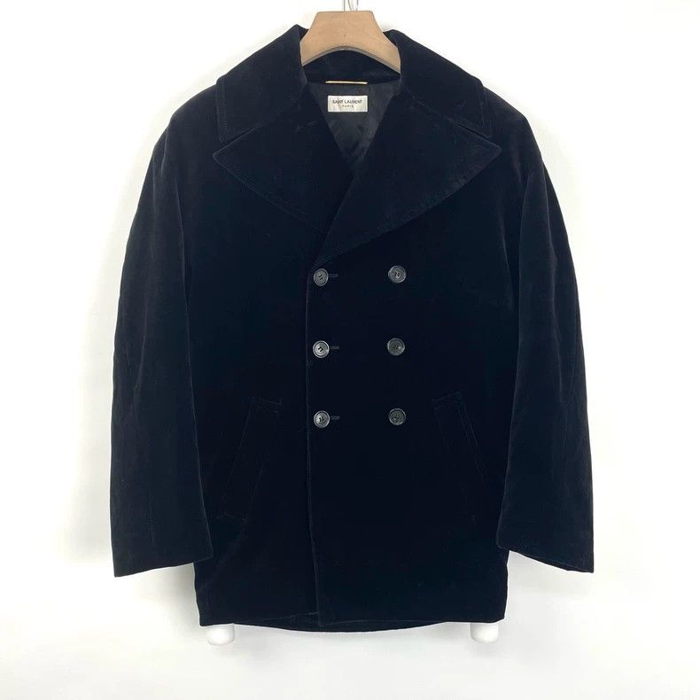 Saint Laurent Paris Saint Laurent Double-Breasted Velvet Coat Size US M / EU 48-50 / 2 - 1 Thumbnail