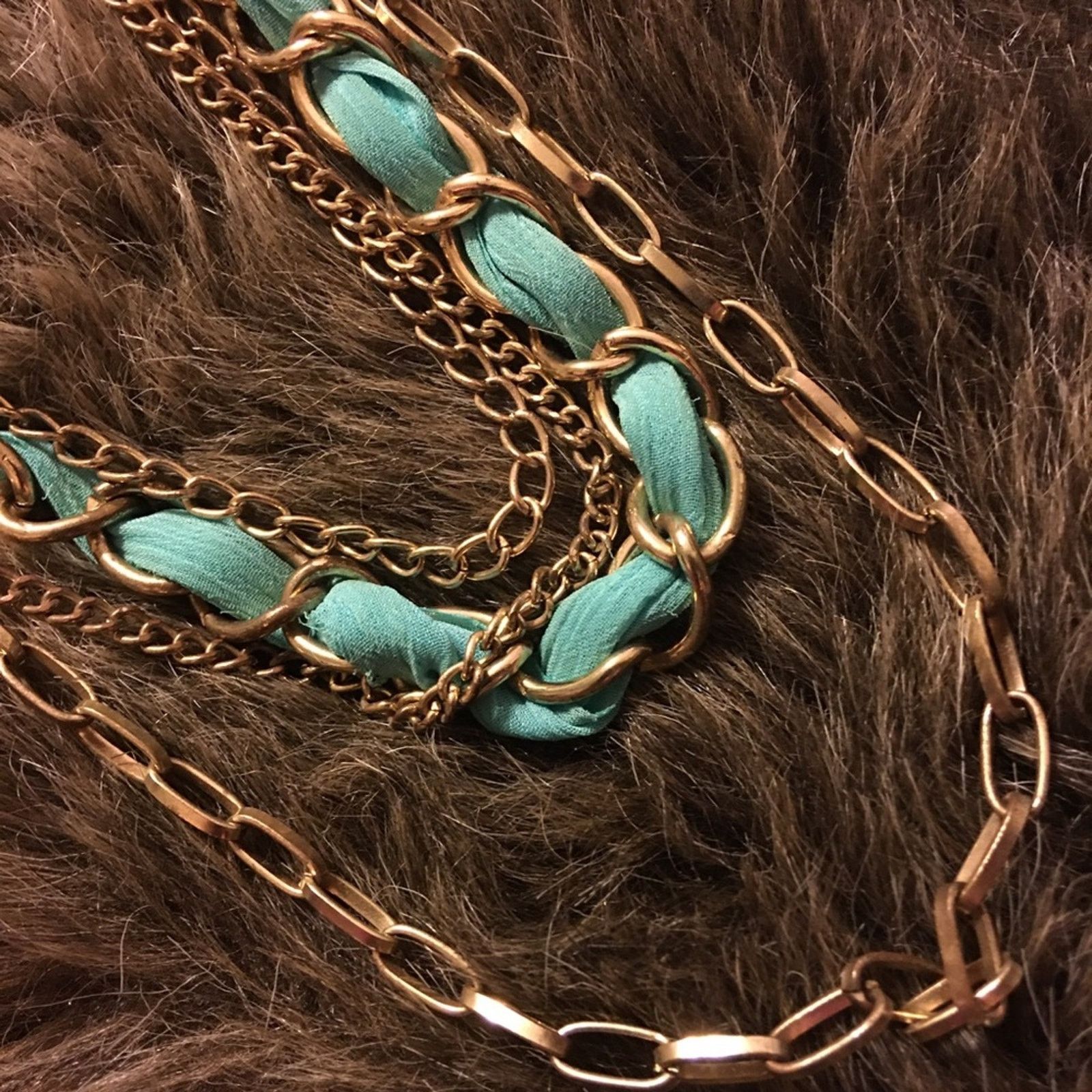 Vintage Vintage gold tone layered chain ribbon necklace Size ONE SIZE - 6 Thumbnail