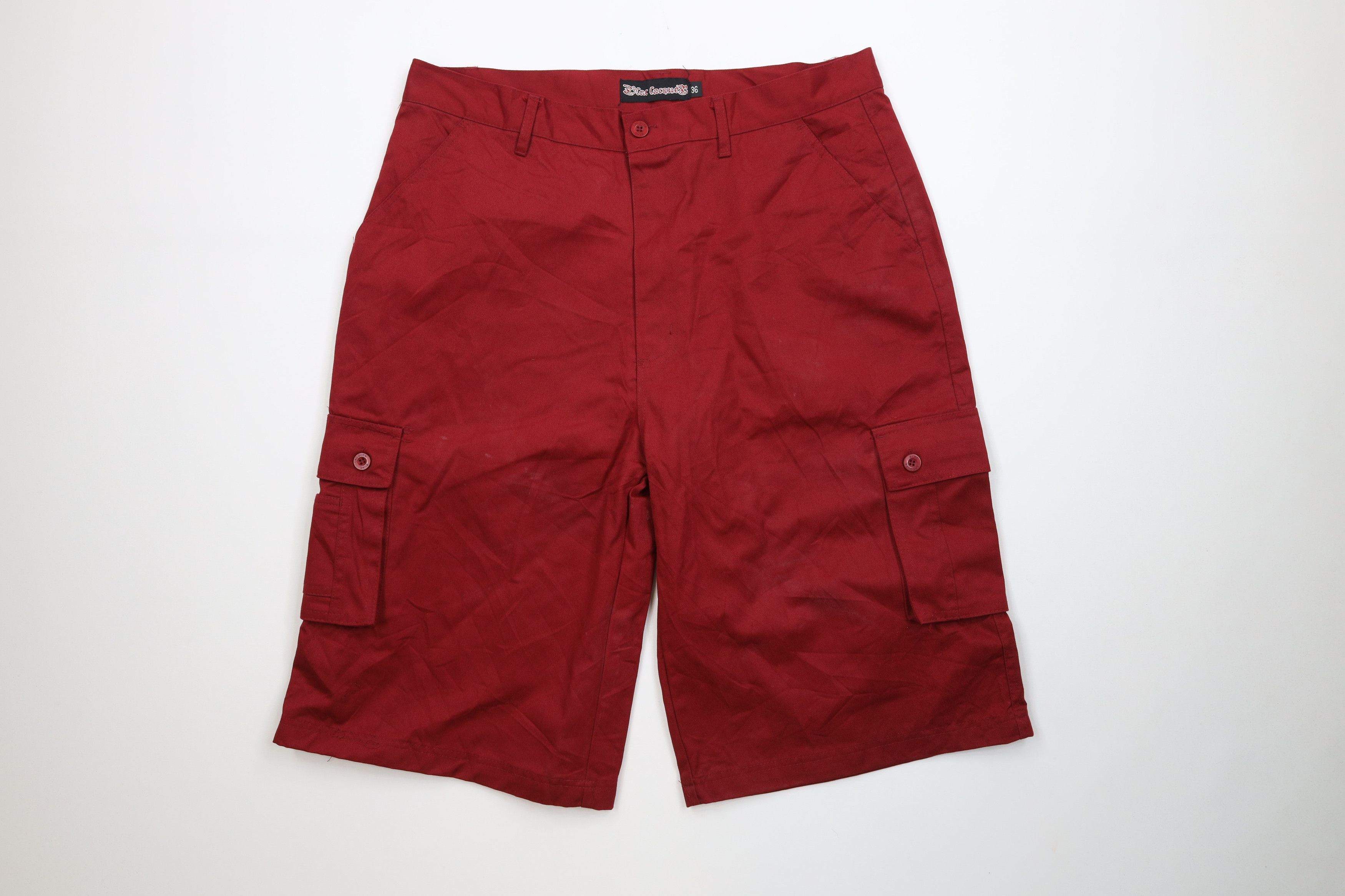 Vintage Vintage 90s Y2K Streetwear Baggy Loose Fit Cargo Shorts Red Size US 36 / EU 52 - 1 Thumbnail