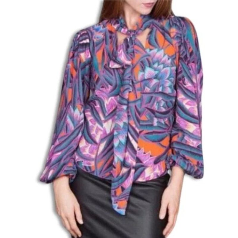 Mara Hoffman Mara Hoffman Blouse Bishop Sleeve Tie Long Sleeve Multi S Size S / US 4 / IT 40 - 1 Thumbnail