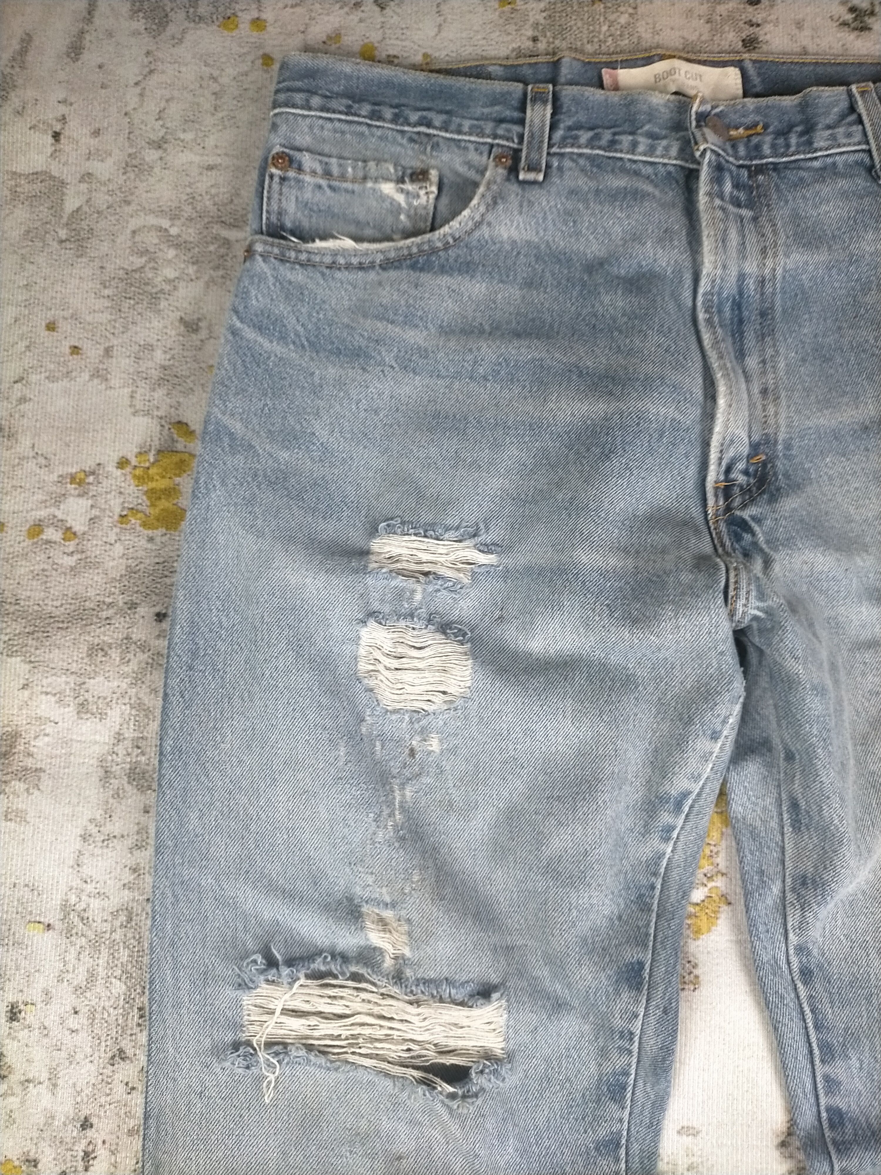 Levi's 🔥 Vintage Levis 517 Flared Thrashed Distressed Jeans Size US 36 / EU 52 - 3 Thumbnail