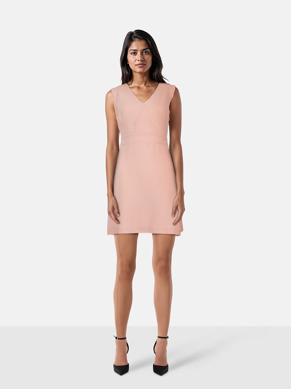 Sandro Pink V Neck Back Cut Out Mini Dress Size S / US 4 / IT 40 - 1 Thumbnail